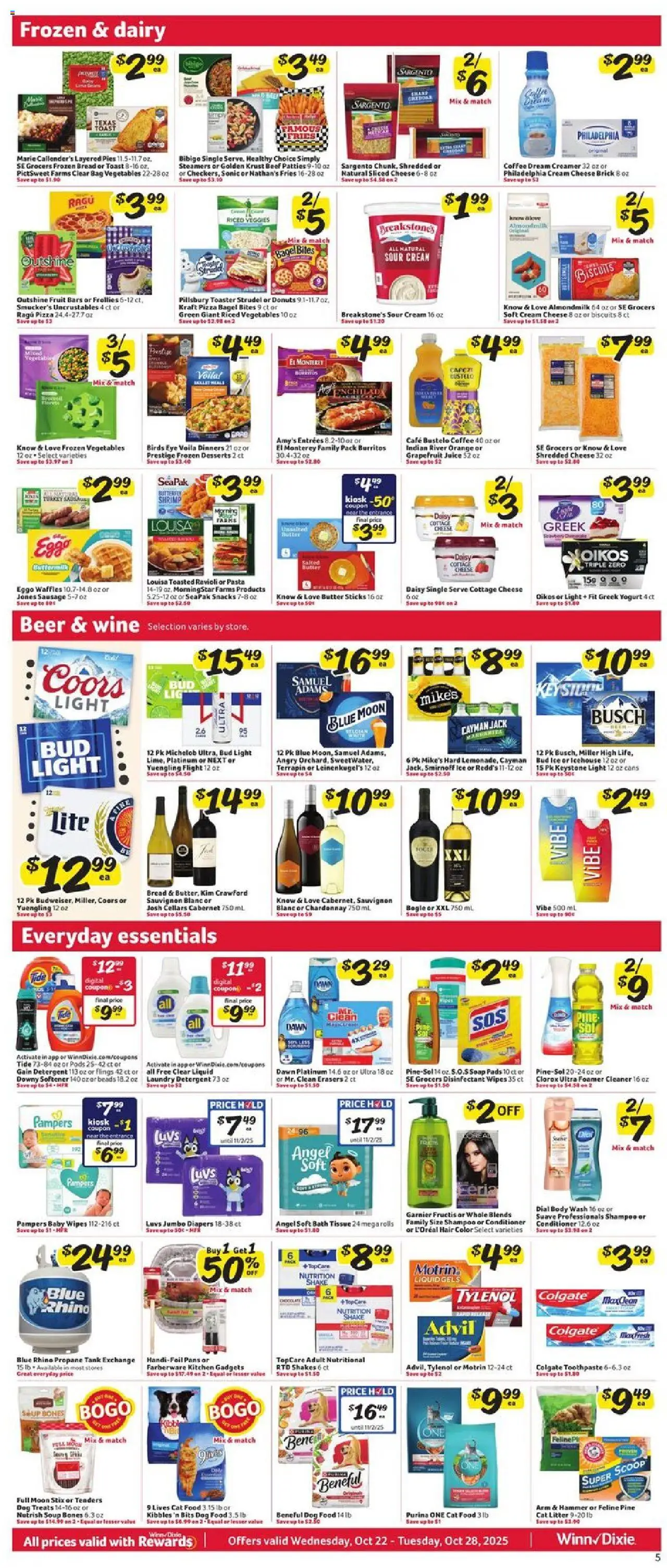 Winn Dixie Weekly Ad - valid from 22.10.2025 | Page: 7 | Products: Chocolate, Pizza, Beer, Beef
