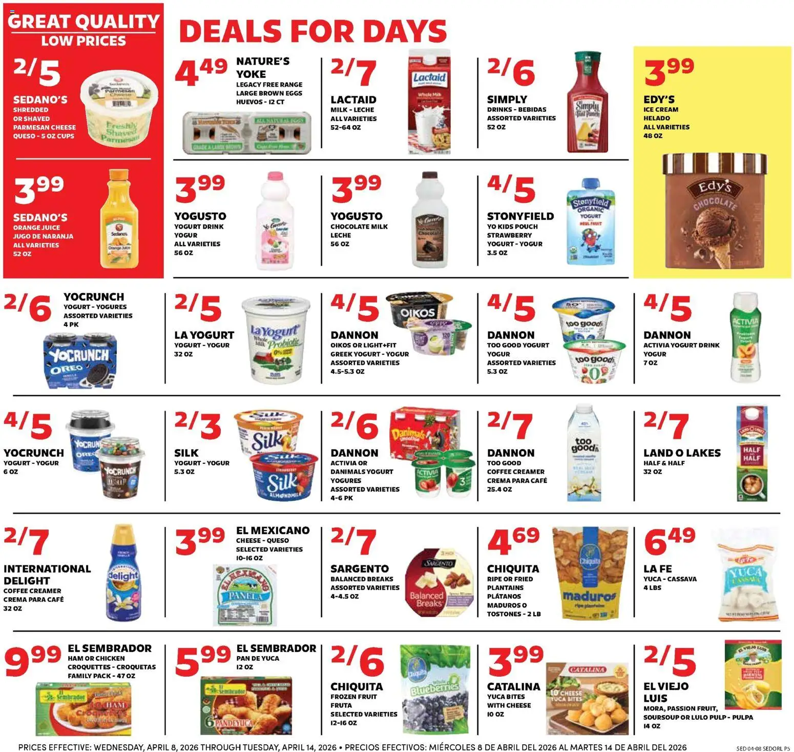 Sedano's Weekly Ad - valid from 08.04.2026 | Page: 5 | Products: Cheese, Yogurt, Coffee, Ham