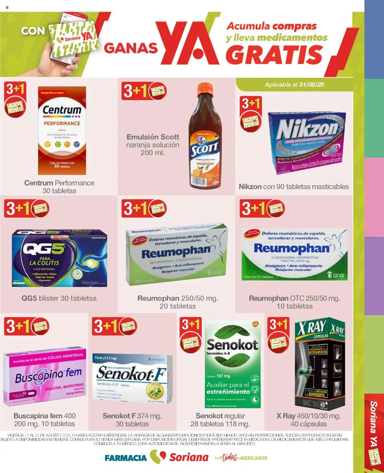 Nuevas ofertas de Soriana válidas en toda la República Mexicana desde el 01.08.2025. ¡Encuentra las mejores ofertas en Soriana - Folleto Farmacia Súper Nacional! | Página: 27 | Productos: Frasco, Emulsión, Caja