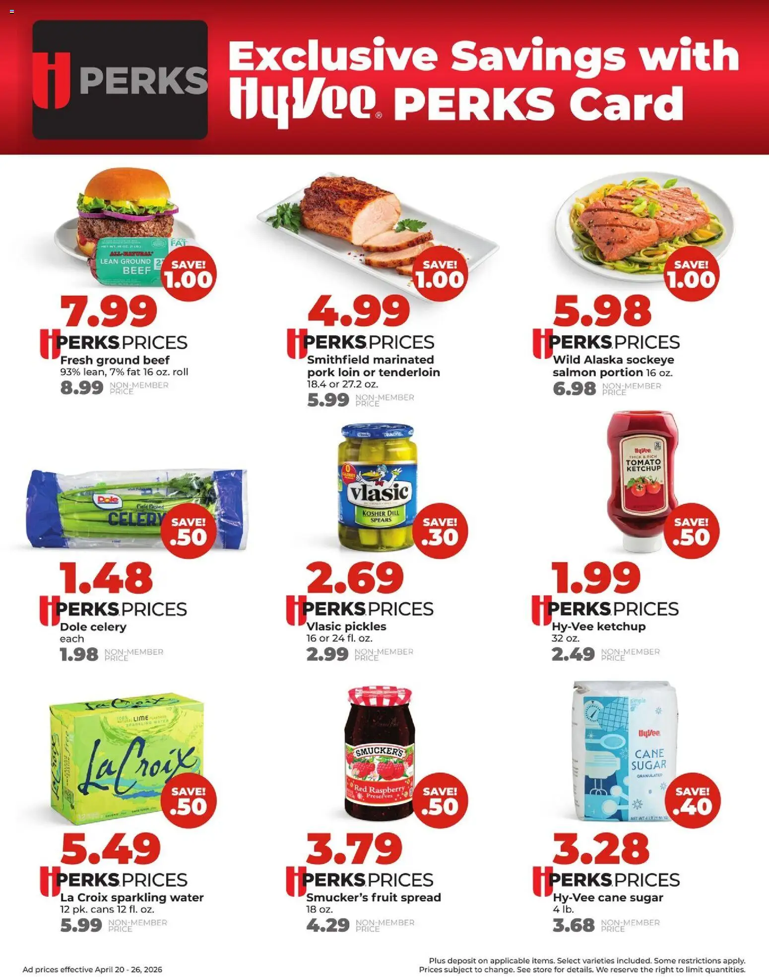 HyVee Weekly Ad - valid from 20.04.2026 | Page: 5 | Products: Beef, Ketchup, Raspberry, Watch