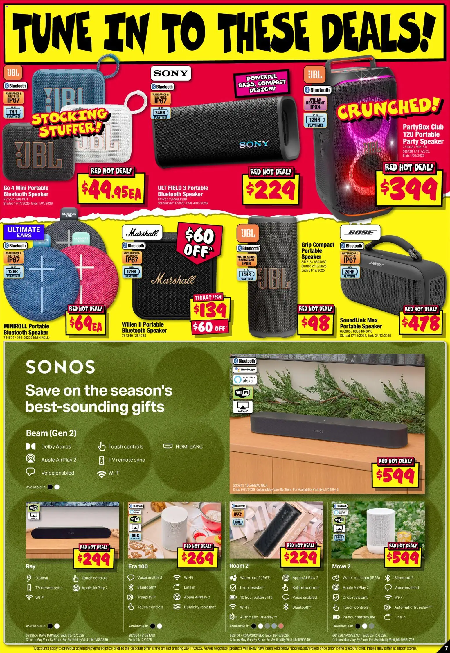 JB Hi-Fi catalogue - valid from 10.12.2025 | Page: 7 | Products: Water, Bluetooth speaker, Tv, Portable