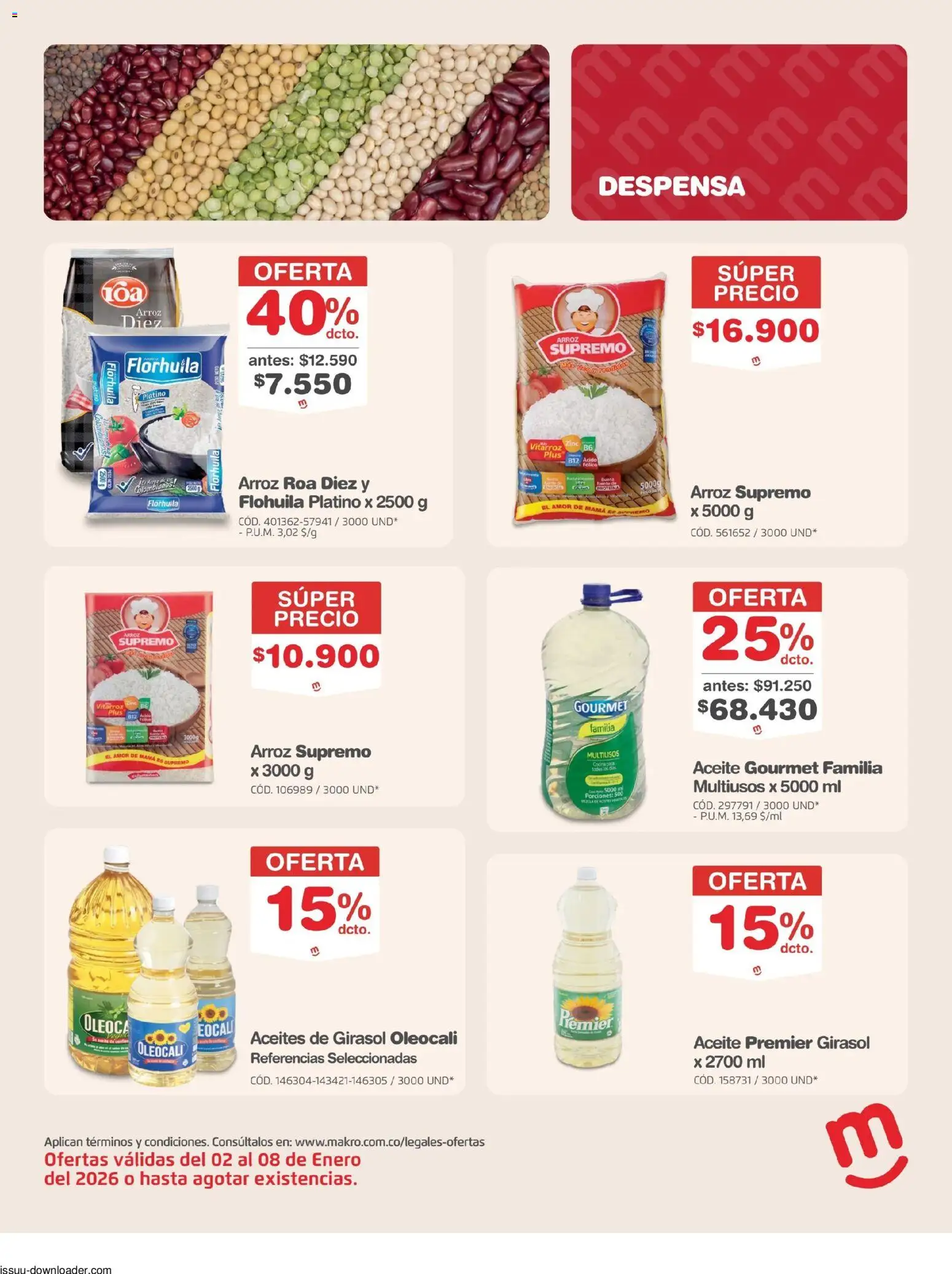 Makro revista - valida desde el 02.01.2026 | Página: 8 | Productos: Arroz, Cocina, Aceite