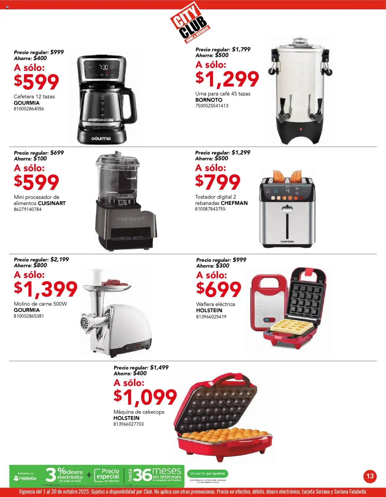 Nuevas ofertas de City Club válidas en toda la República Mexicana desde el 01.10.2025. ¡Encuentra las mejores ofertas en City Club - Catálogo! | Página: 11 | Productos: Café, Cafetera, Waflera