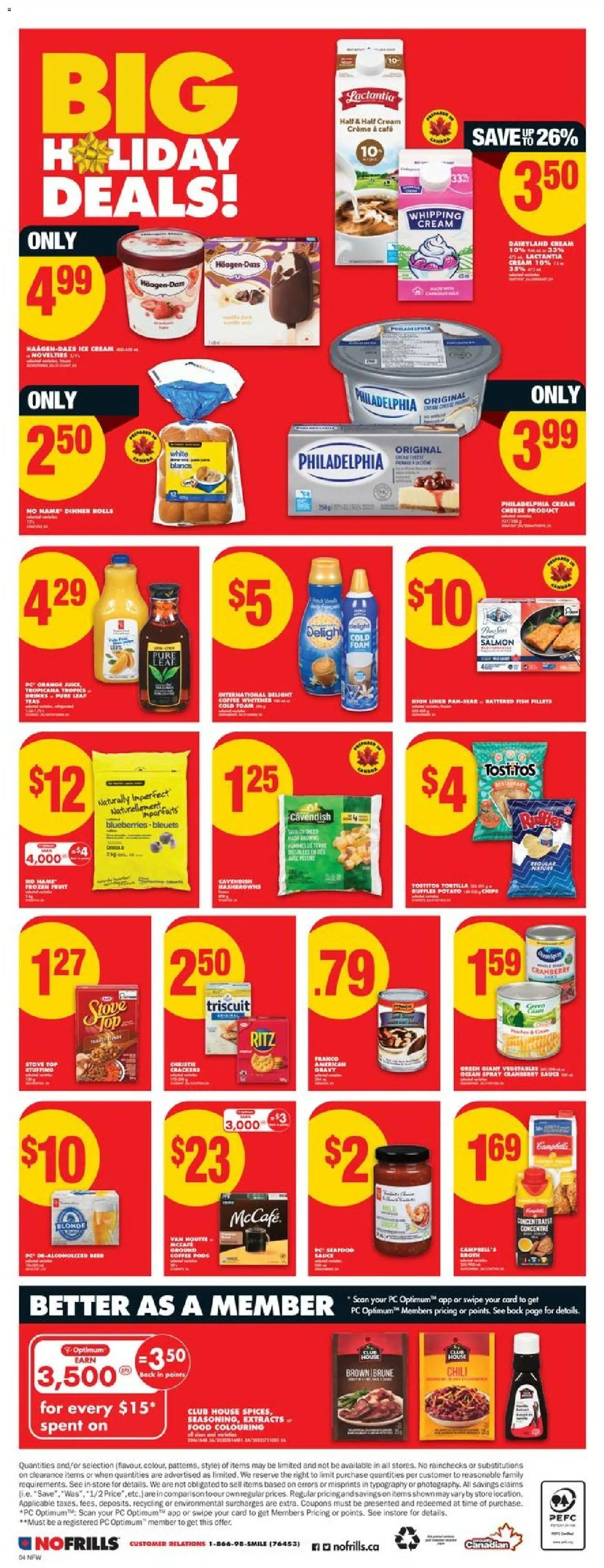 No Frills flyer valid from 18.12.2025 | Page: 4 | Products: PC, Stove, Cheese, Beer