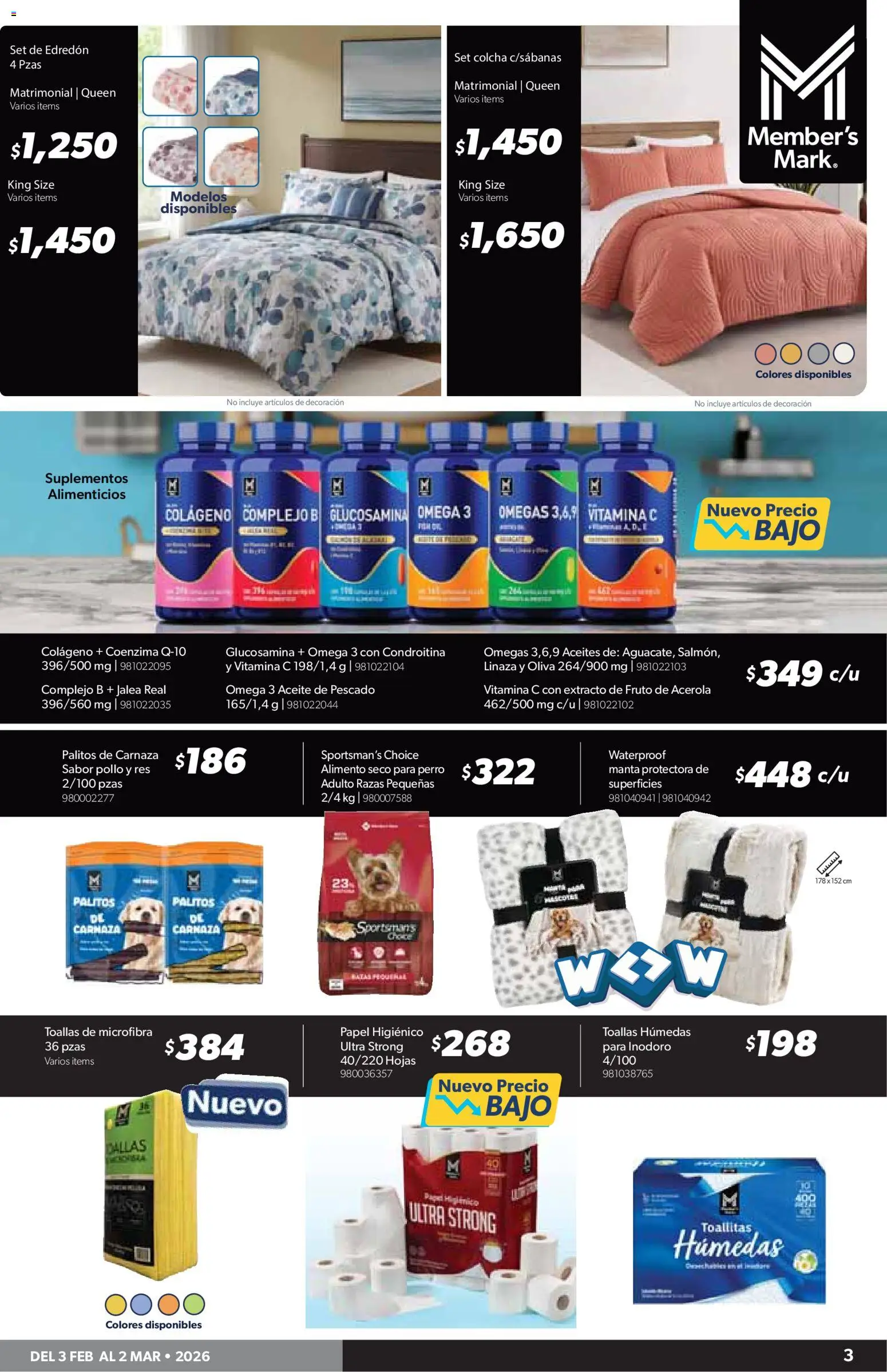 Nuevas ofertas de Sam's Club válidas en toda la República Mexicana desde el 03.02.2026. ¡Encuentra las mejores ofertas en Sam's Club catálogo! | Página: 3 | Productos: Pollo, Inodoro, Aceite, Res