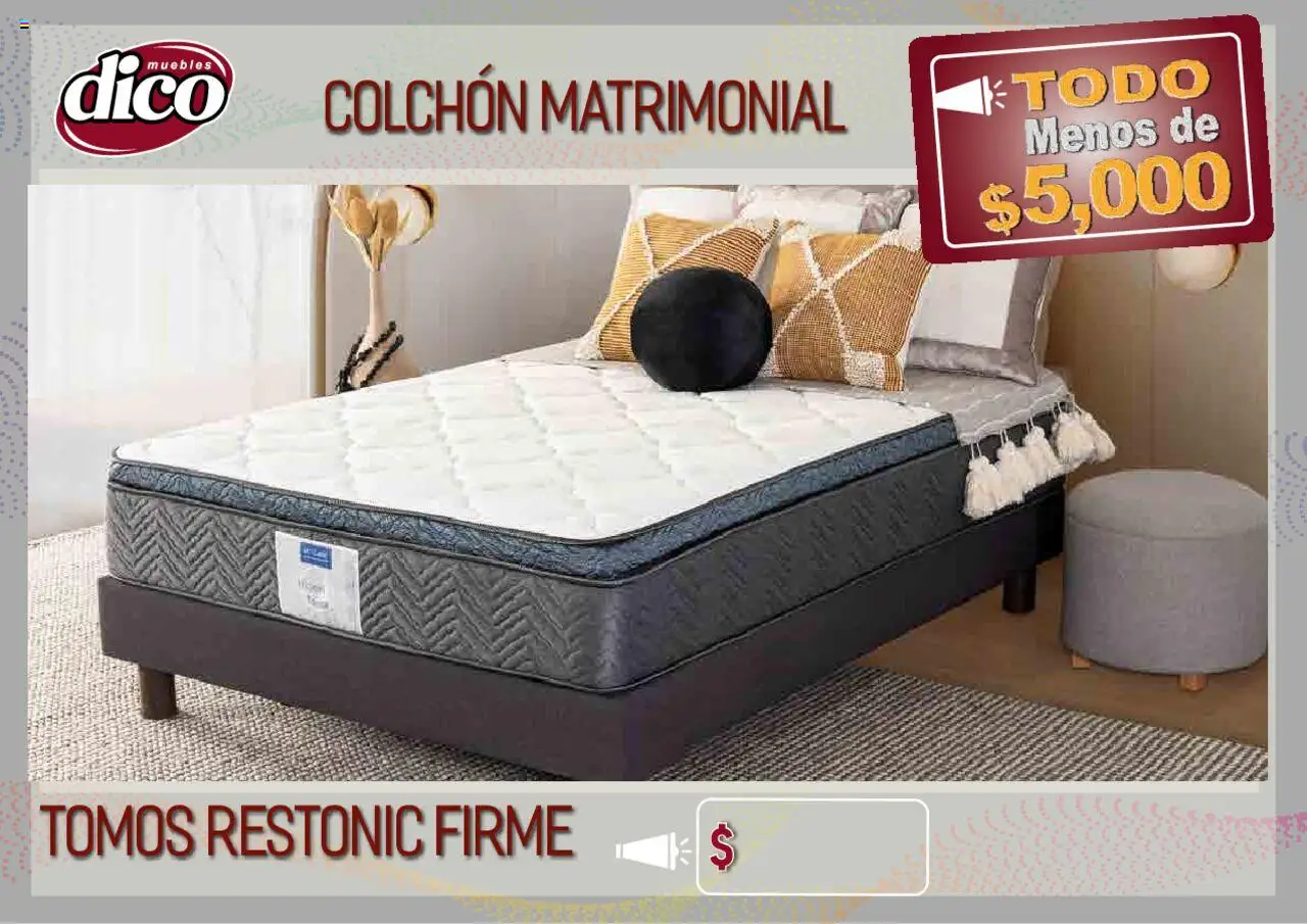 Nuevas ofertas de Muebles Dico válidas en toda la República Mexicana desde el 12.02.2025. ¡Encuentra las mejores ofertas en Muebles Dico catálogo Todo Menos! | Página: 17 | Productos: Colchón