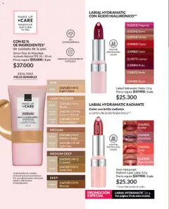Avon revista - valida desde el 15.09.2025 | Página: 56 | Productos: Base de maquillaje, Brillo, Maquillaje, Lápiz labial