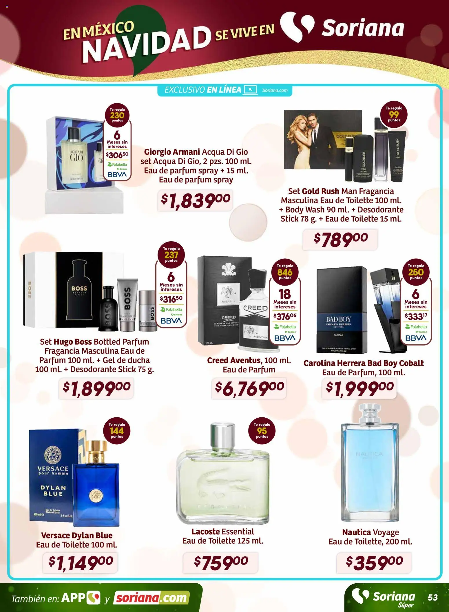 Nuevas ofertas de Soriana válidas en toda la República Mexicana desde el 27.11.2025. ¡Encuentra las mejores ofertas en Soriana - Preciazazaso Súper: BCS, Jal, Nay, Sin, Son! | Página: 54 | Productos: Desodorante, Té, Fragancia, Gel de ducha