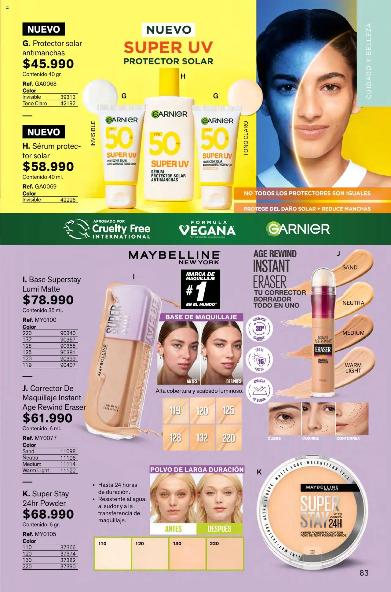 Leonisa revista - valida desde el 01.10.2025 | Página: 83 | Productos: Base de maquillaje, Serum, Protector solar, Corrector