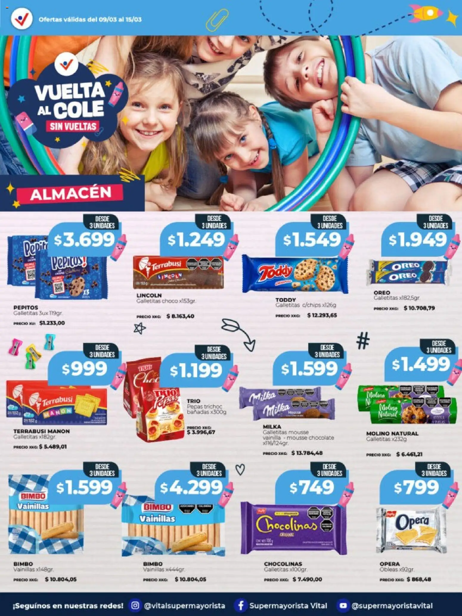 Vital - Vuelta al cole │ válido desde el 09.03.2026 | Página: 9 | Productos: Galletitas, Mousse, Chocolate