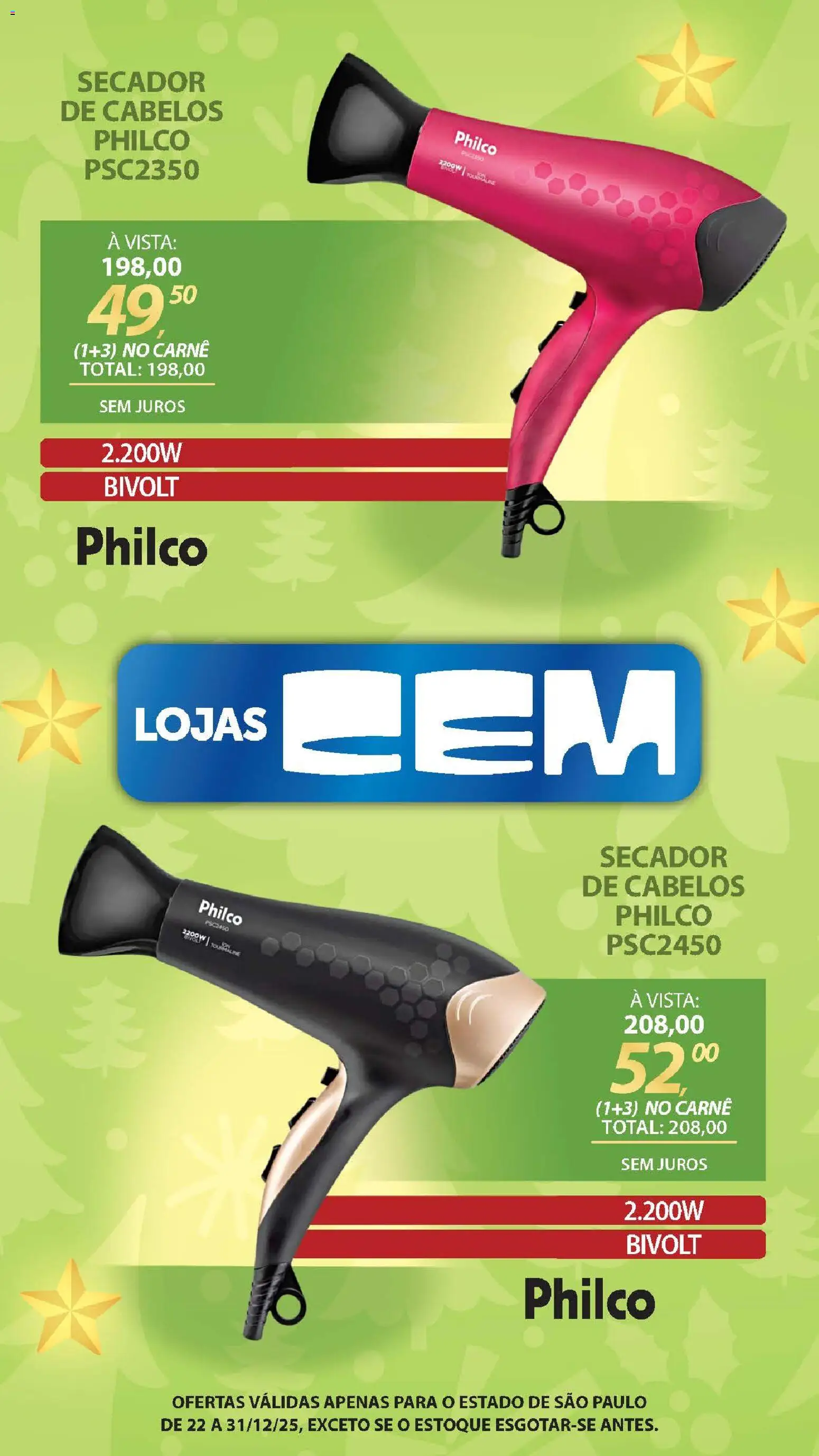 Lojas Cem Folheto - válido de 22.12.2025 | Página: 135 | Produtos: Secador, Carne