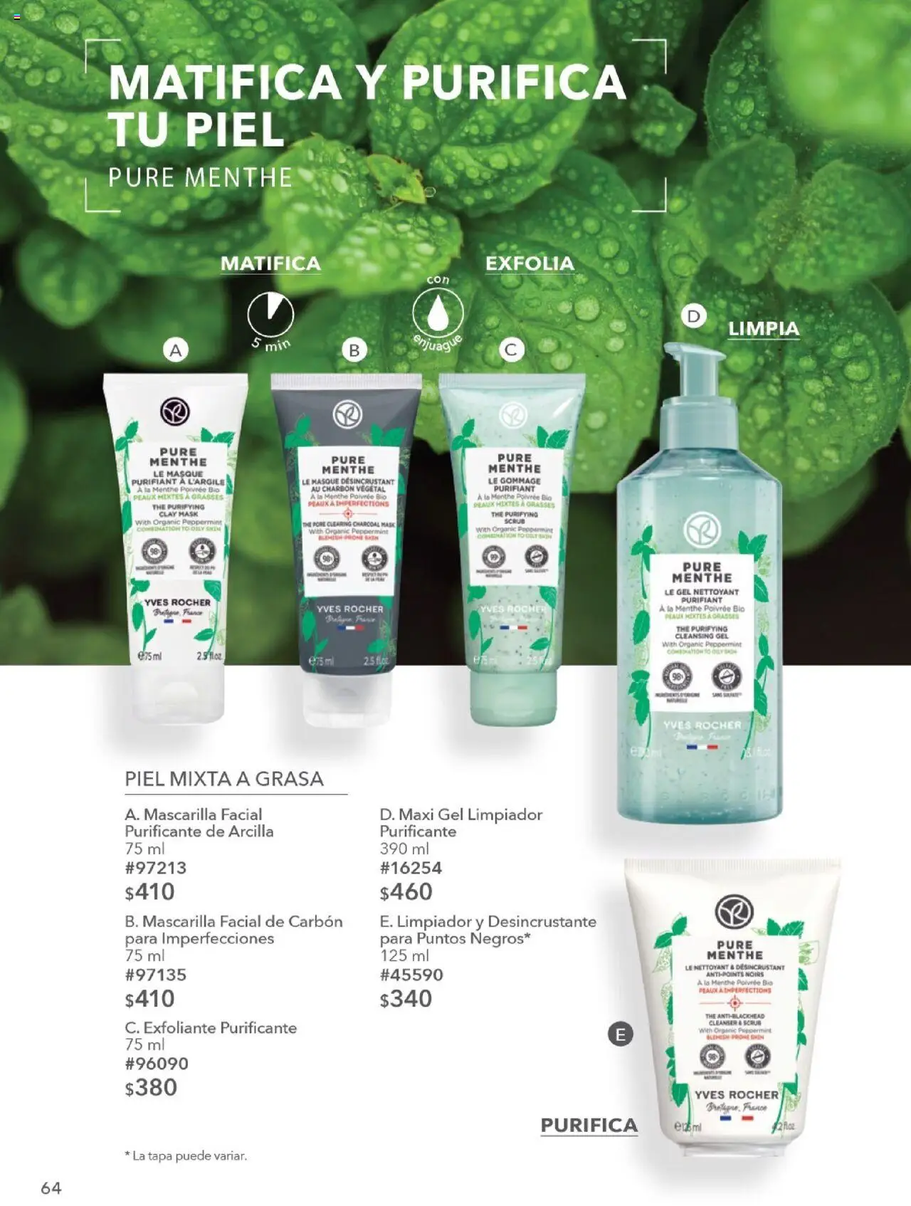 Nuevas ofertas de Yves Rocher válidas en toda la República Mexicana desde el 28.10.2025. ¡Encuentra las mejores ofertas en Yves Rocher - Campaña 15 2025! | Página: 64 | Productos: Limpiador, Mascarilla