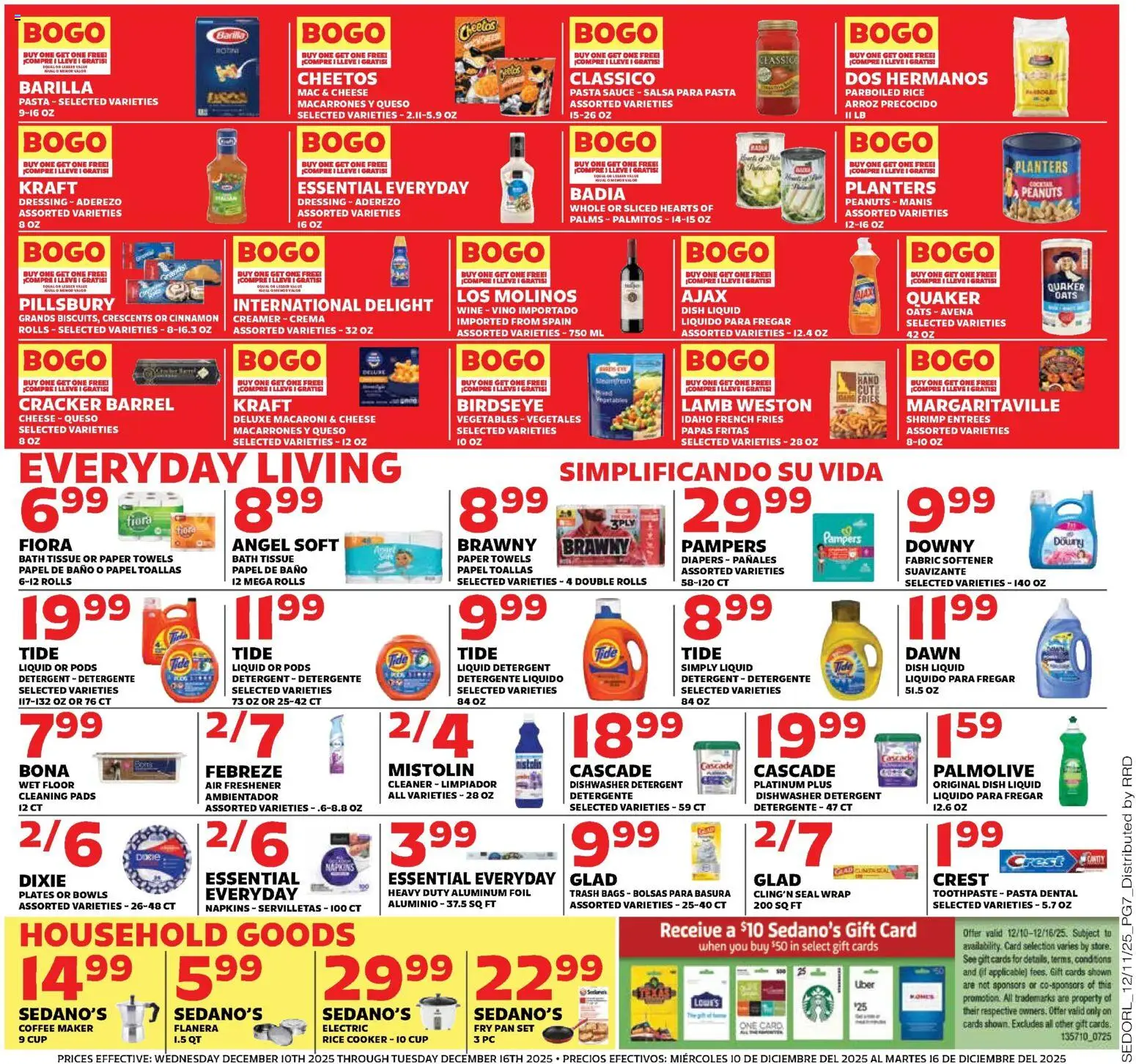 Sedano's Weekly Ad - valid from 10.12.2025 | Page: 7 | Products: Rice, Detergent, Rice Cooker, Dishwasher