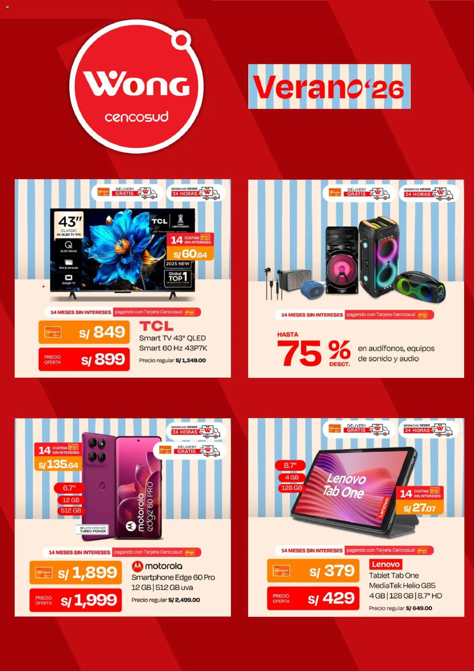 Catálogo Wong válido desde 02.03.2026 | Página: 4 | Productos: Smartphone, Audio