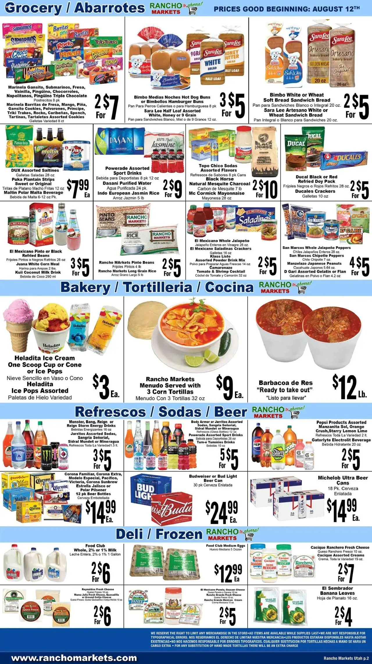 Rancho Markets Weekly Ad - valid from 12.08.2025 | Page: 2 | Products: Bakery, Brush, Eggs, Lime