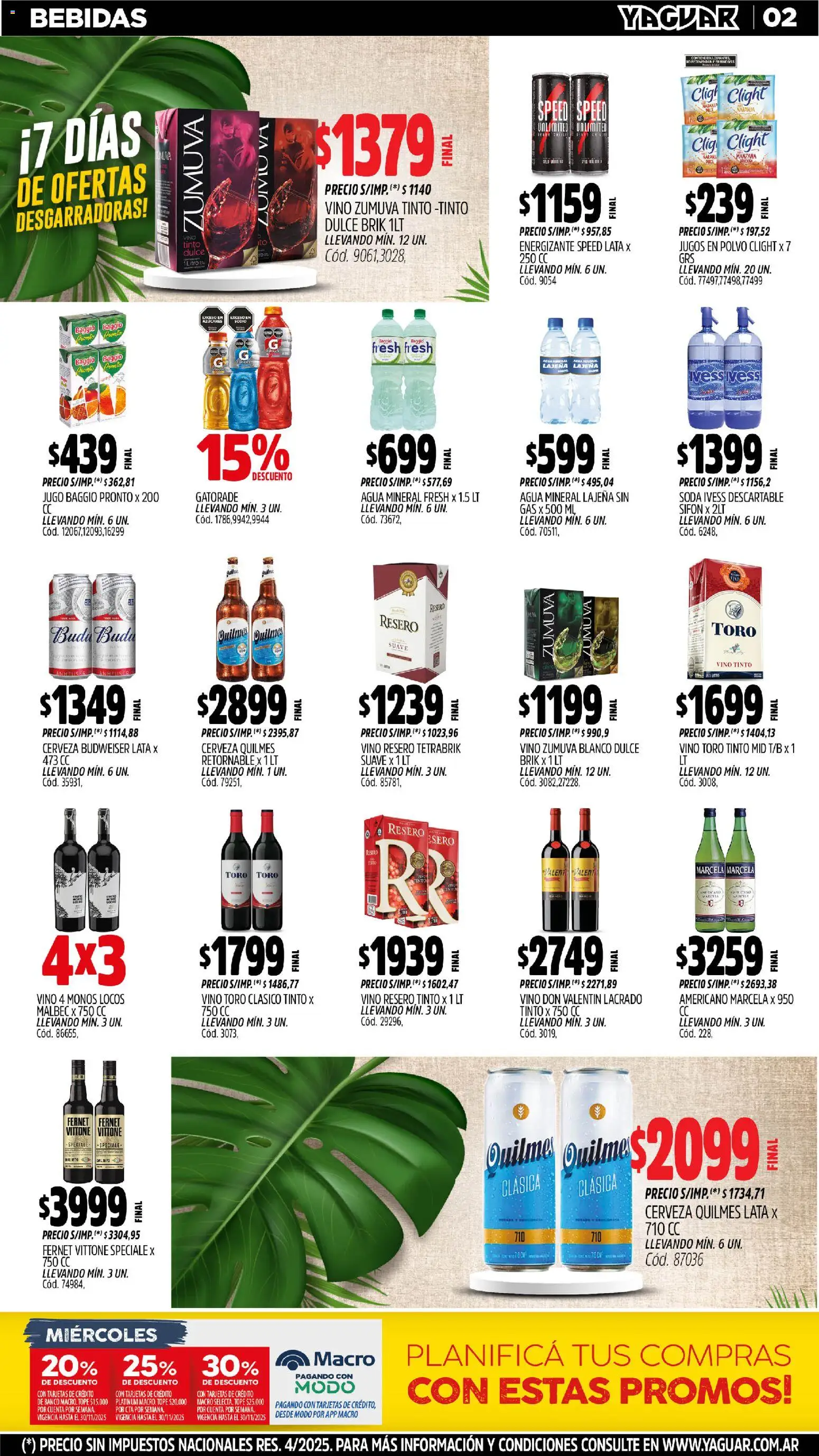 Yaguar - General Roca │ válido desde el 10.11.2025 | Página: 2 | Productos: Polvo, Fernet, Manzana, Agua