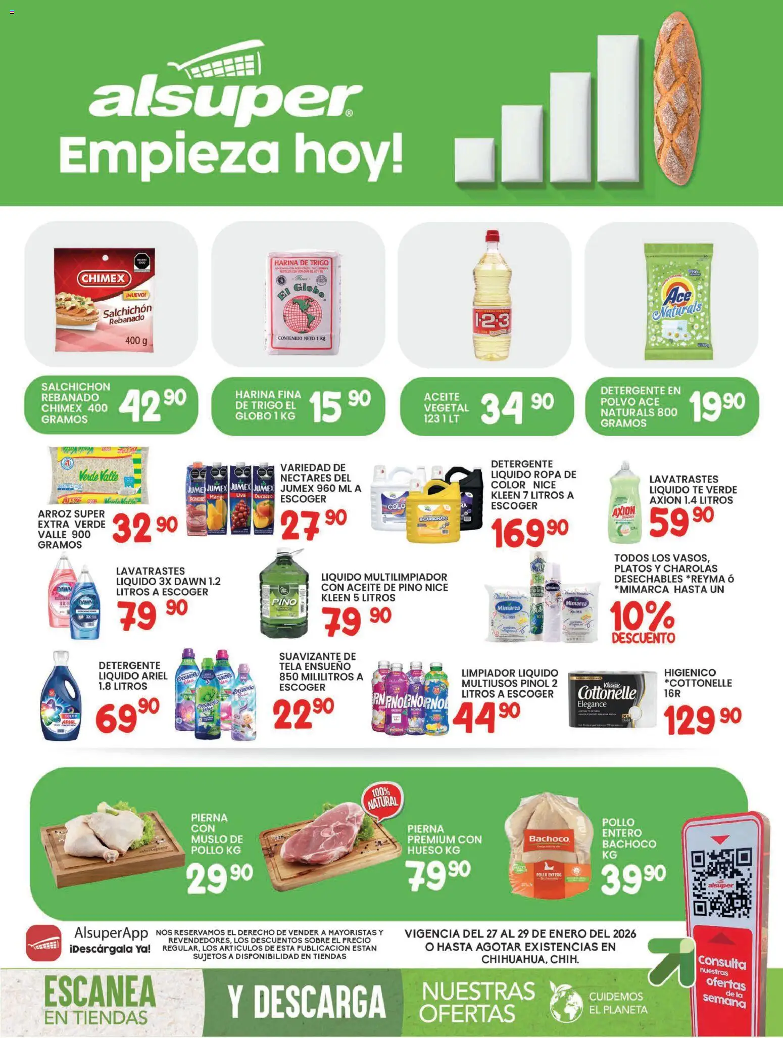 Nuevas ofertas de Alsuper válidas en toda la República Mexicana desde el 27.01.2026. ¡Encuentra las mejores ofertas en Alsuper folleto! | Página: 1 | Productos: Detergente, Durazno, Aceite, Polvo