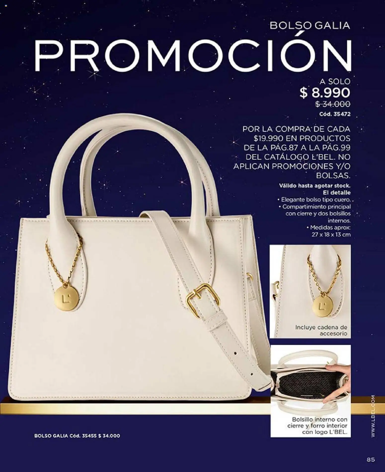 Catálogo L'Bel Campaña 1 │ válido desde el 01.01.2026 | Página: 85 | Productos: Cadena, Bolso