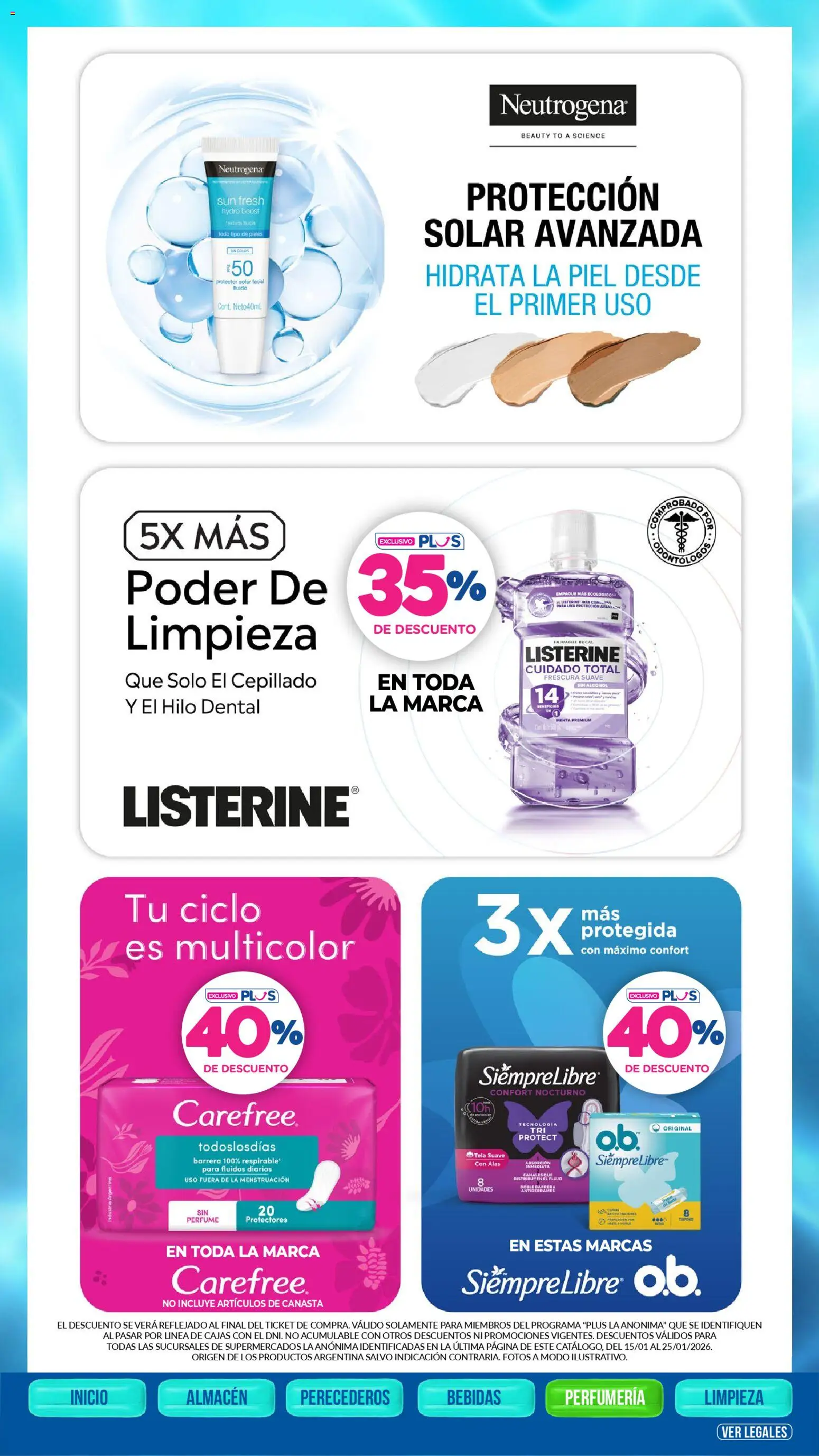 La Anonima catálogo │ válido desde el 15.01.2026 | Página: 35 | Productos: Perfume, Enjuague bucal, Hilo dental, Canasta