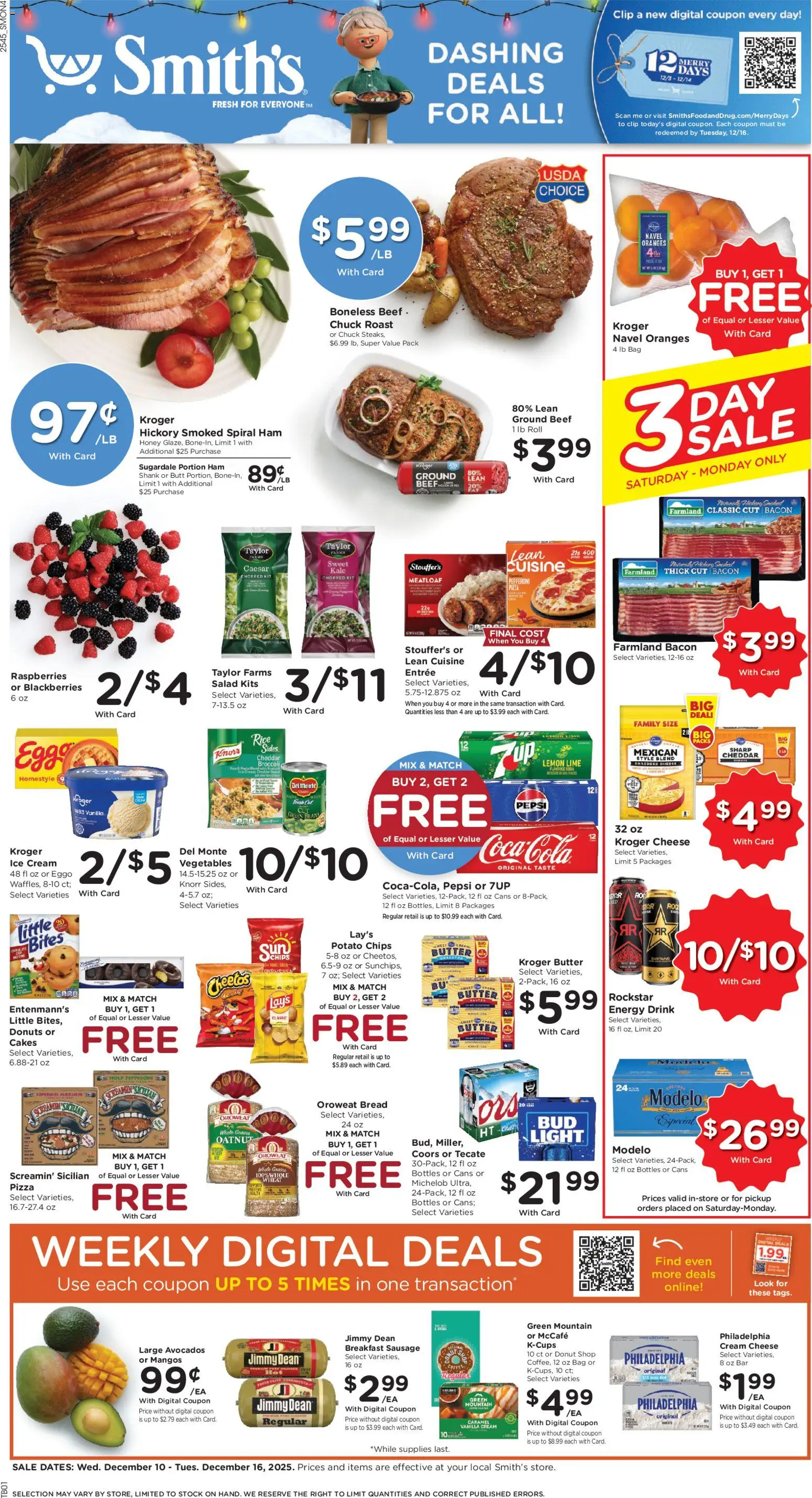Smith's Weekly Ad - valid from 10.12.2025 | Page: 1 | Products: Broccoli, Chips, Ice cream, Lime