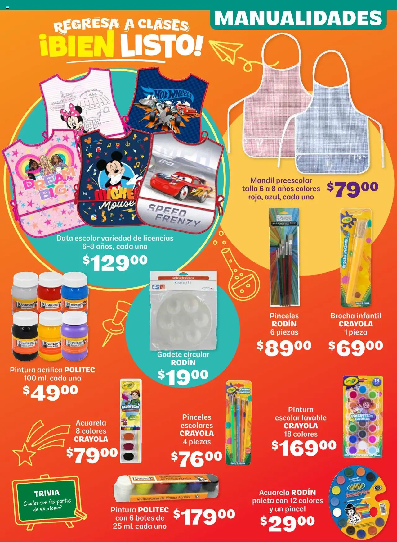 Nuevas ofertas de Soriana válidas en toda la República Mexicana desde el 14.08.2025. ¡Encuentra las mejores ofertas en Soriana - Regresa a clases bien listo Súper Nacional! | Página: 15 | Productos: Pincel, Mouse, Pintura, Bata