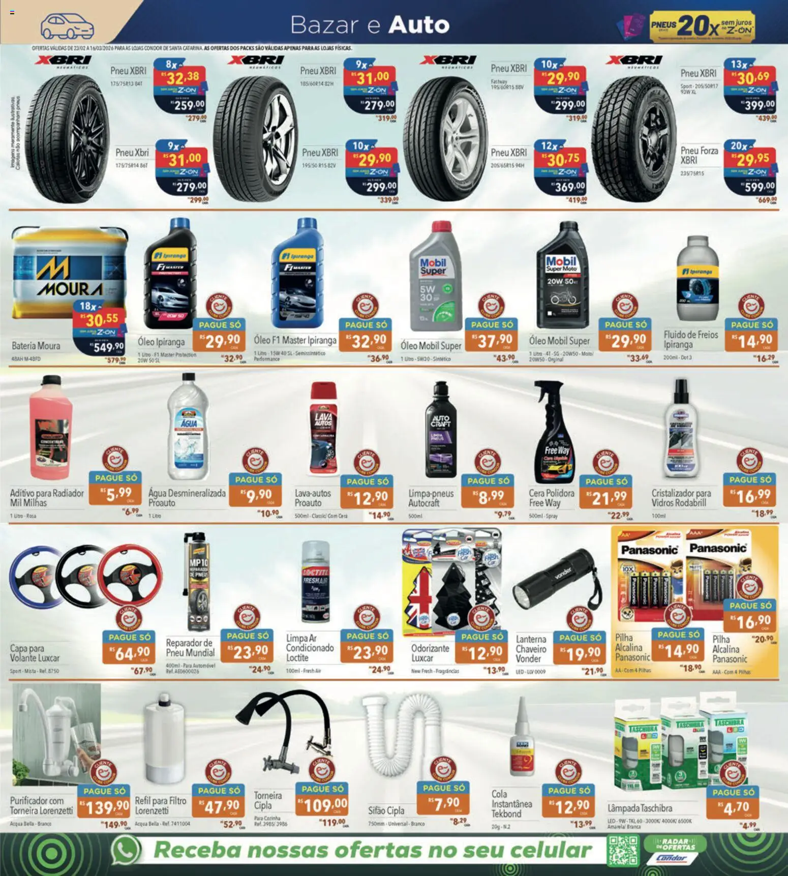 Supermercados Condor Folheto - válido de 23.02.2026 | Página: 27 | Produtos: Lâmpada, Celular, Pneus, Cera