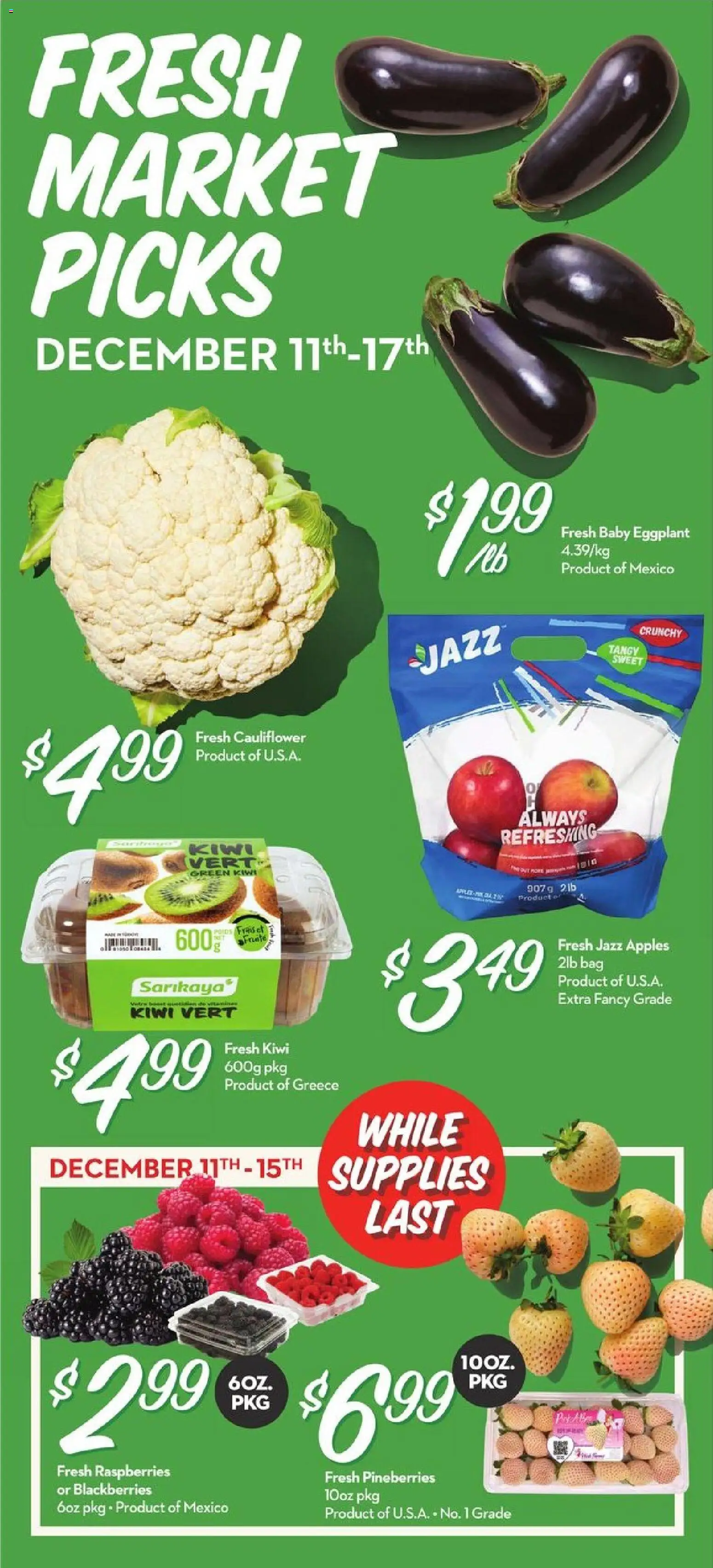 Longo's flyer valid from 11.12.2025 | Page: 2 | Products: Kiwi, Bag, Apples