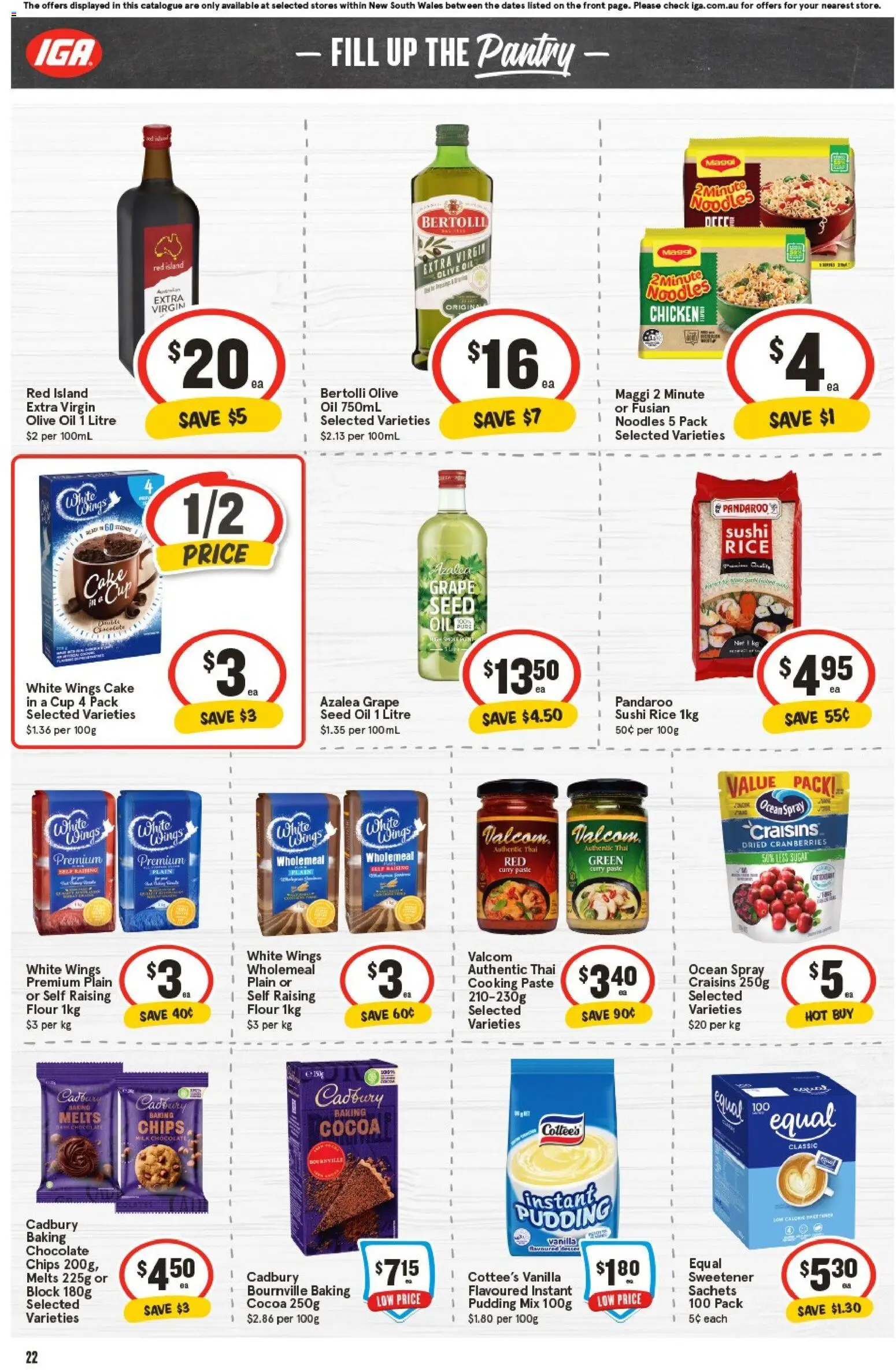 IGA catalogue - valid from 05.11.2025 | Page: 22 | Products: Curry, Oil, Chocolate, Noodles
