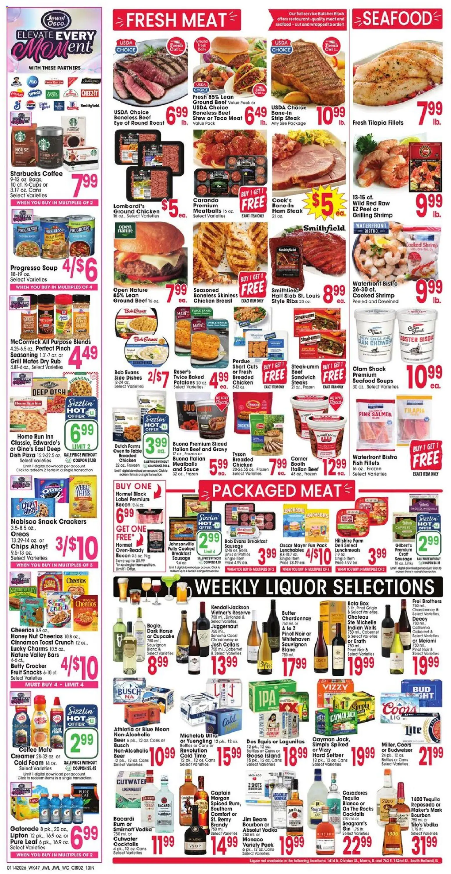Jewel Osco Weekly Ad - IN - valid from 14.01.2026 | Page: 2 | Products: Table, Beer, Beef, Oven