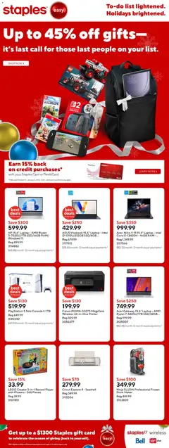 Preview of Staples weekly flyer / circulaire from shop Staples valid from 19.12.2025