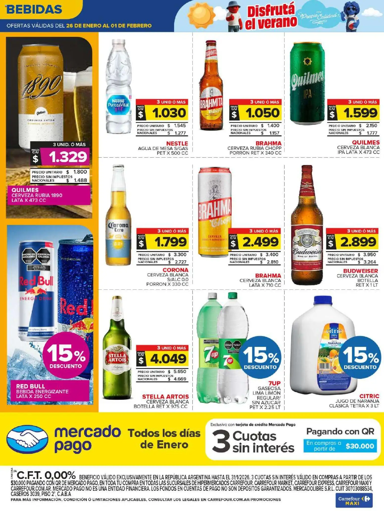 Carrefour Maxi catálogo │ válido desde el 26.01.2026 | Página: 4 | Productos: Azucar, Gaseosa, Jugo, Cerveza