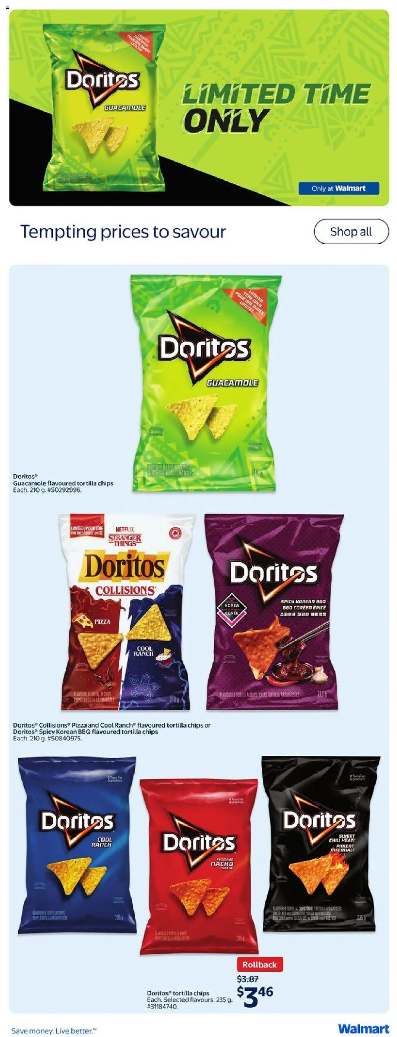 Walmart flyer valid from 09.10.2025 | Page: 28 | Products: Chips, Pizza