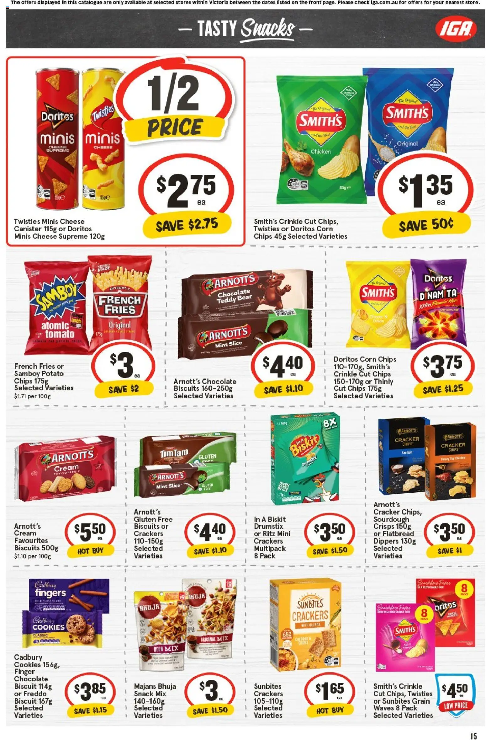 IGA catalogue - valid from 05.11.2025 | Page: 15 | Products: Milk, Chocolate, Chicken, Biscuits