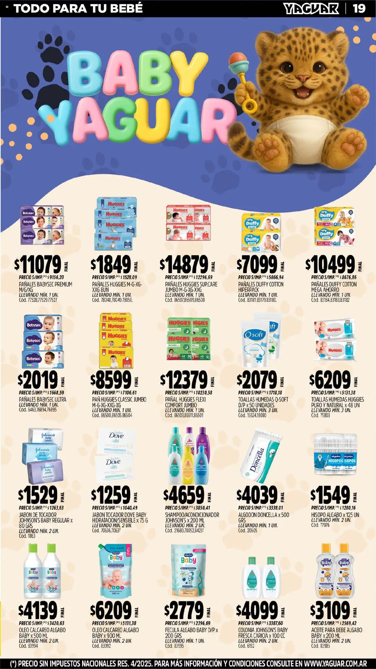 Yaguar - Bahía Blanca │ válido desde el 29.09.2025 | Página: 31 | Productos: Algodón, Toallas, Aceite, Pañales