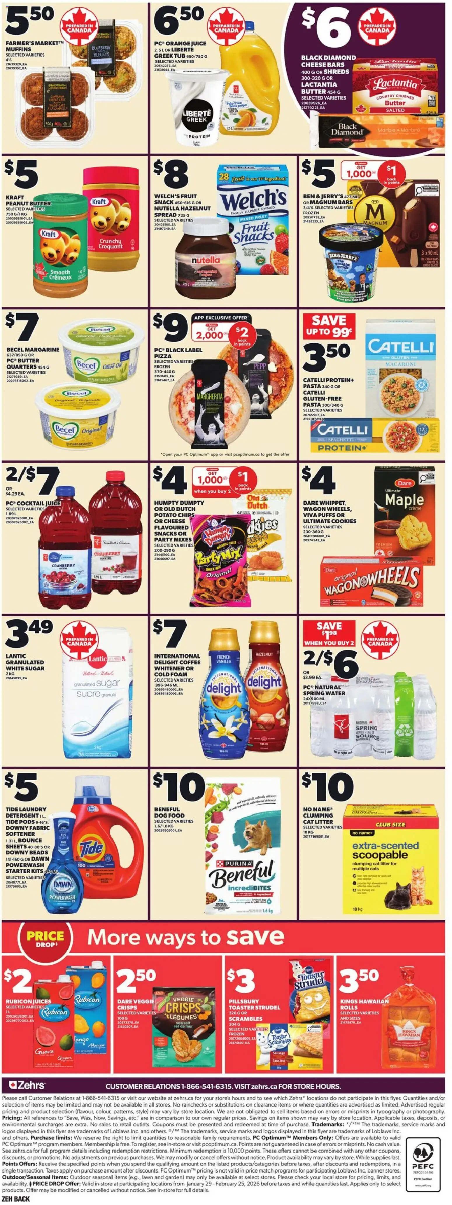 Zehrs flyer valid from 12.02.2026 | Page: 4 | Products: Pasta, Toaster, Butter, Coffee