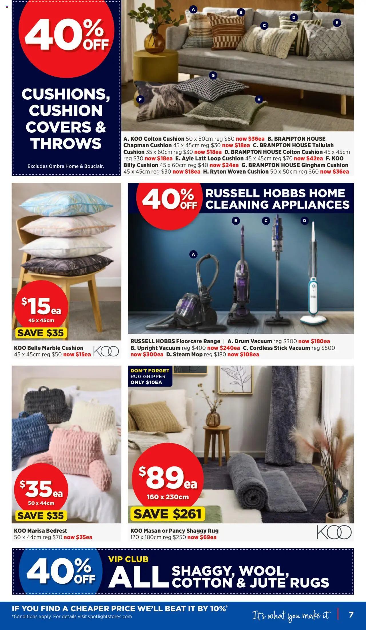 Spotlight catalogue - valid from 07.08.2025 | Page: 7 | Products: Cushion, Mop, Rugs
