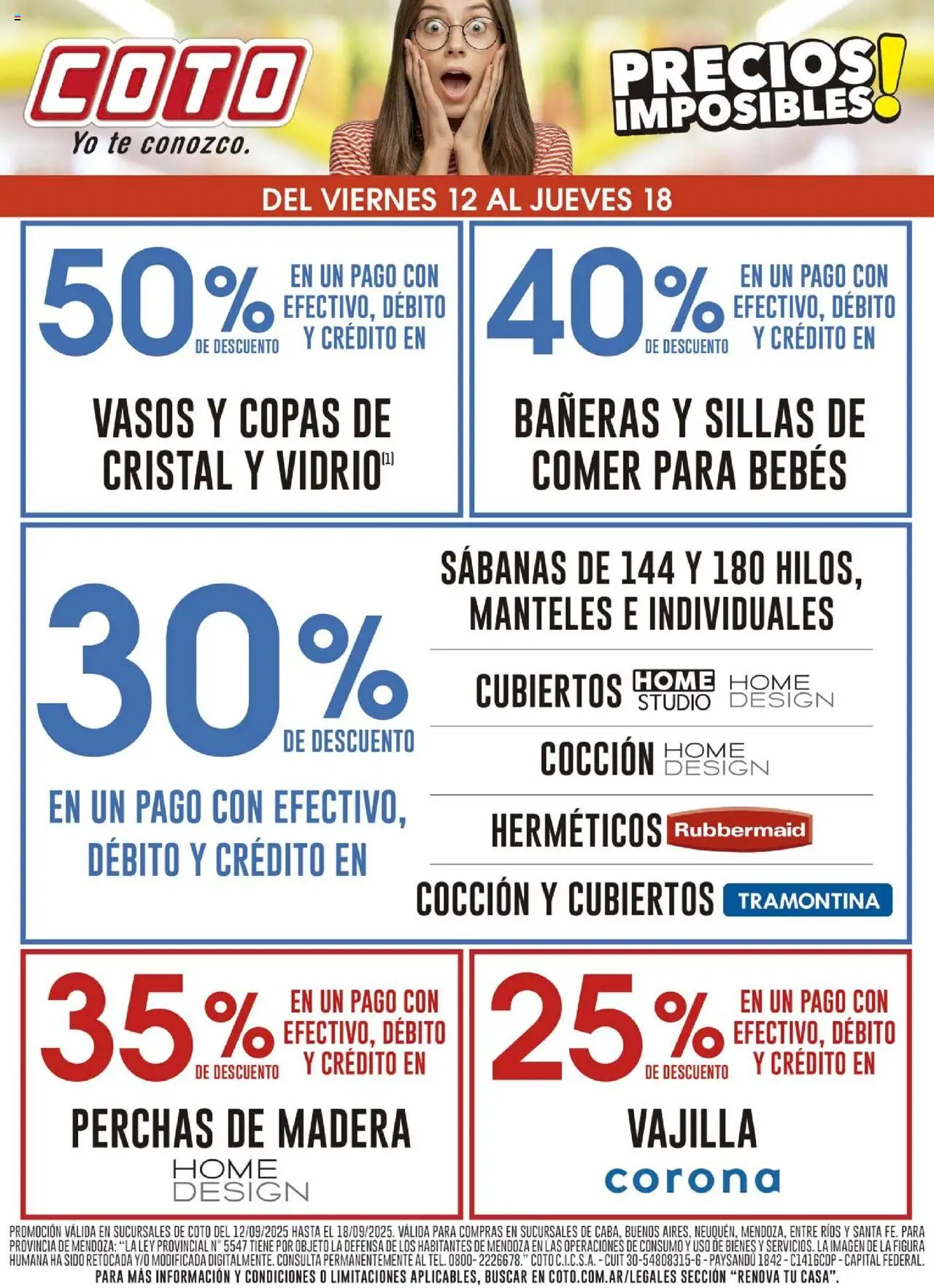 Coto - Renova │ válido desde el 12.09.2025 | Página: 1 | Productos: Sabanas, Té, Vasos