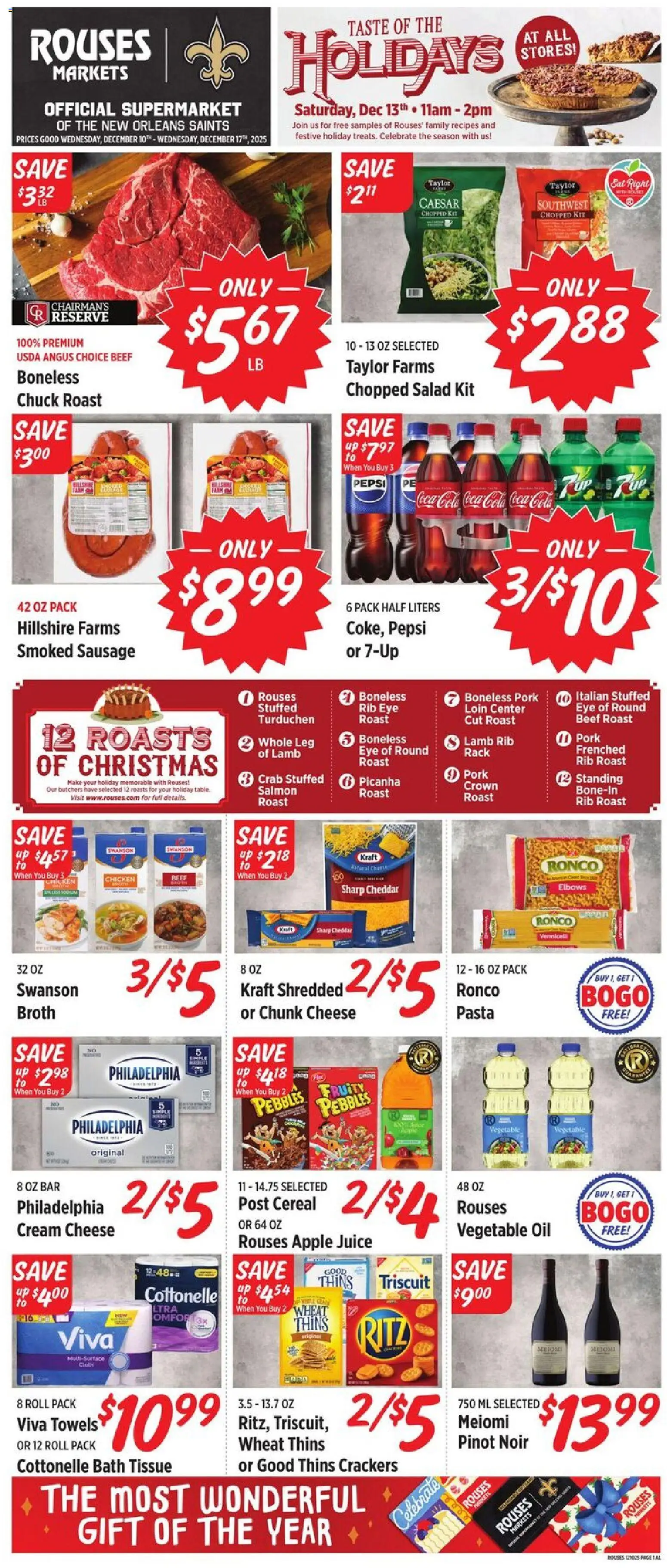Rouses Weekly Ad - AL - valid from 10.12.2025 | Page: 2 | Products: Bath, Cheese, Juice, Pork