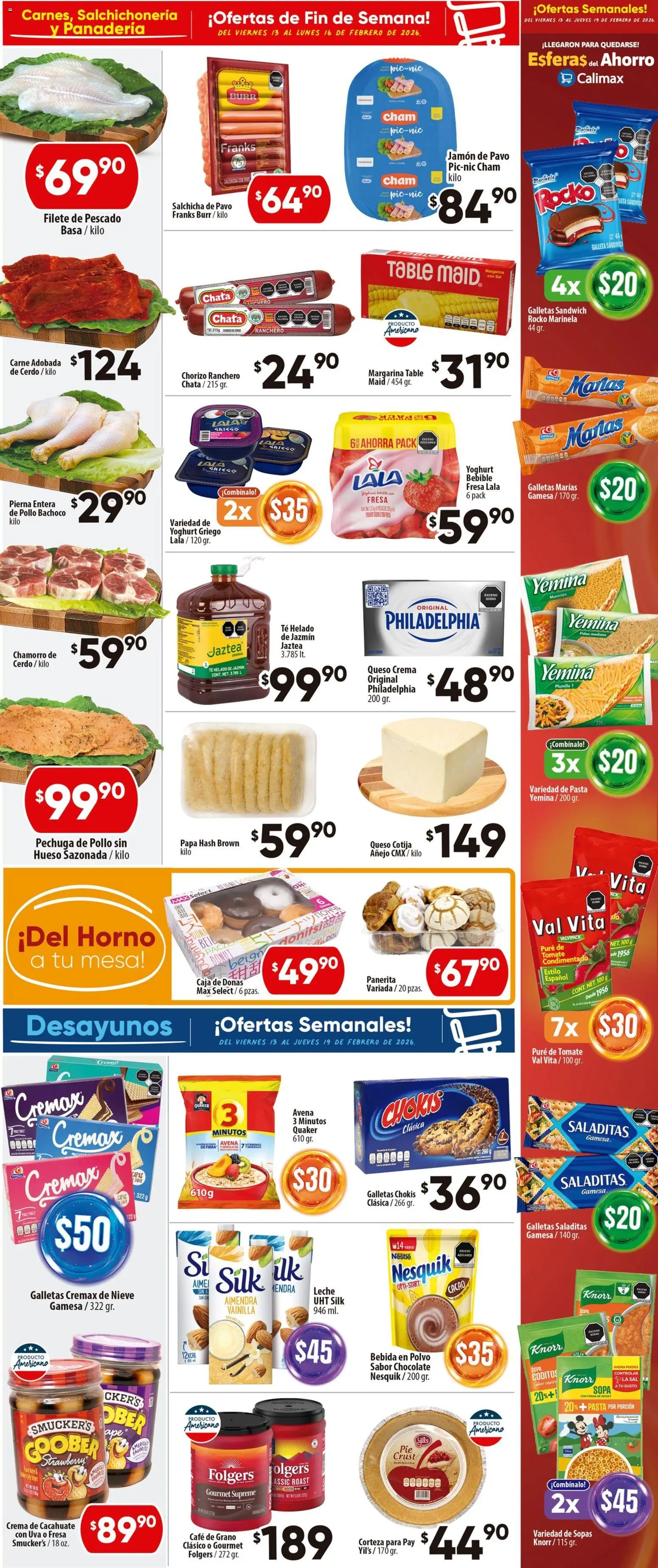 Nuevas ofertas de Calimax válidas en toda la República Mexicana desde el 13.02.2026. ¡Encuentra las mejores ofertas en Calimax folleto Tijuana! | Página: 2 | Productos: Sal, Crema, Queso, Té
