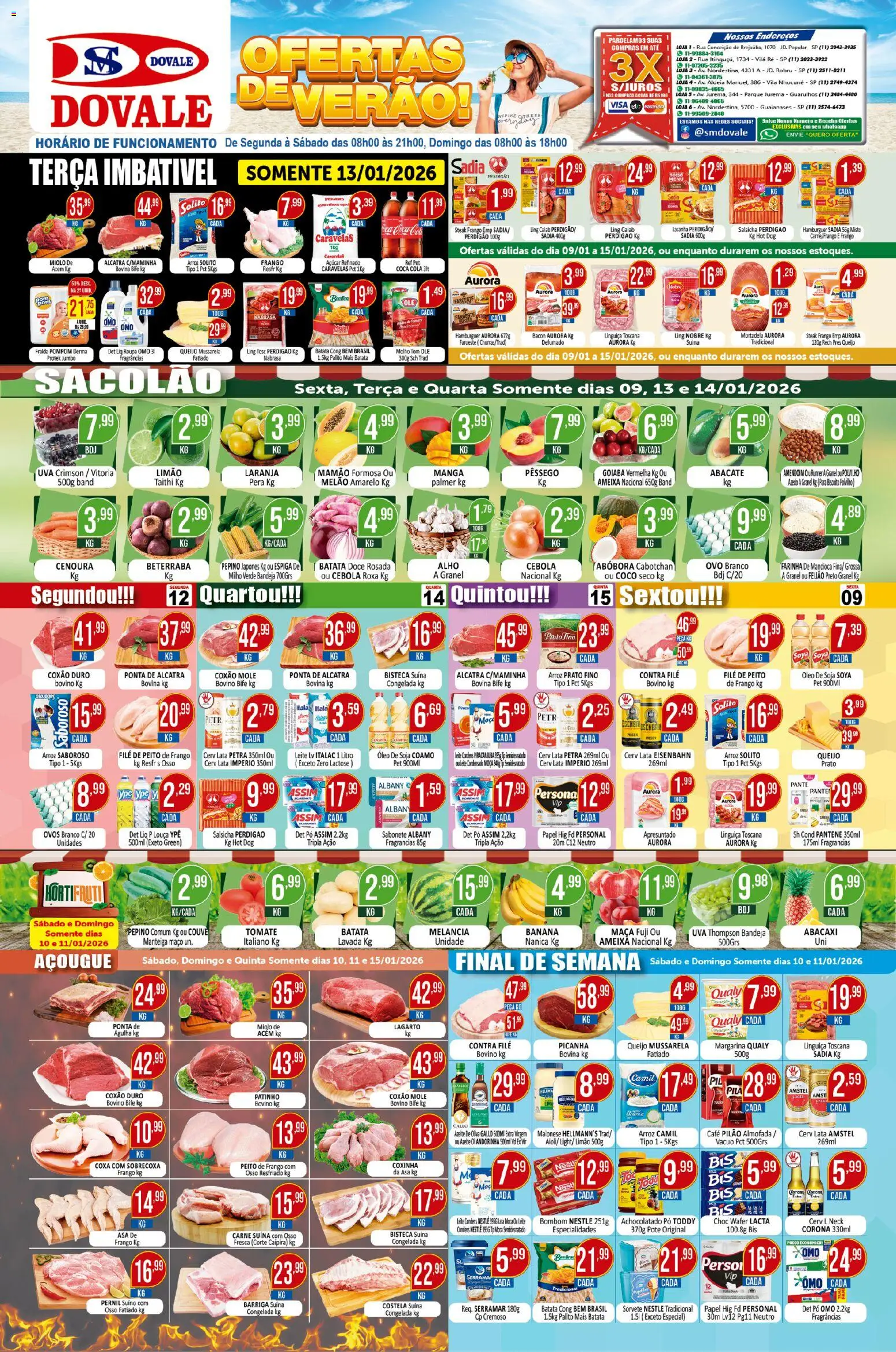 Dovale Folheto - válido de 09.01.2026 | Página: 1 | Produtos: Cola, Contra filé, Bandeja, Azeite
