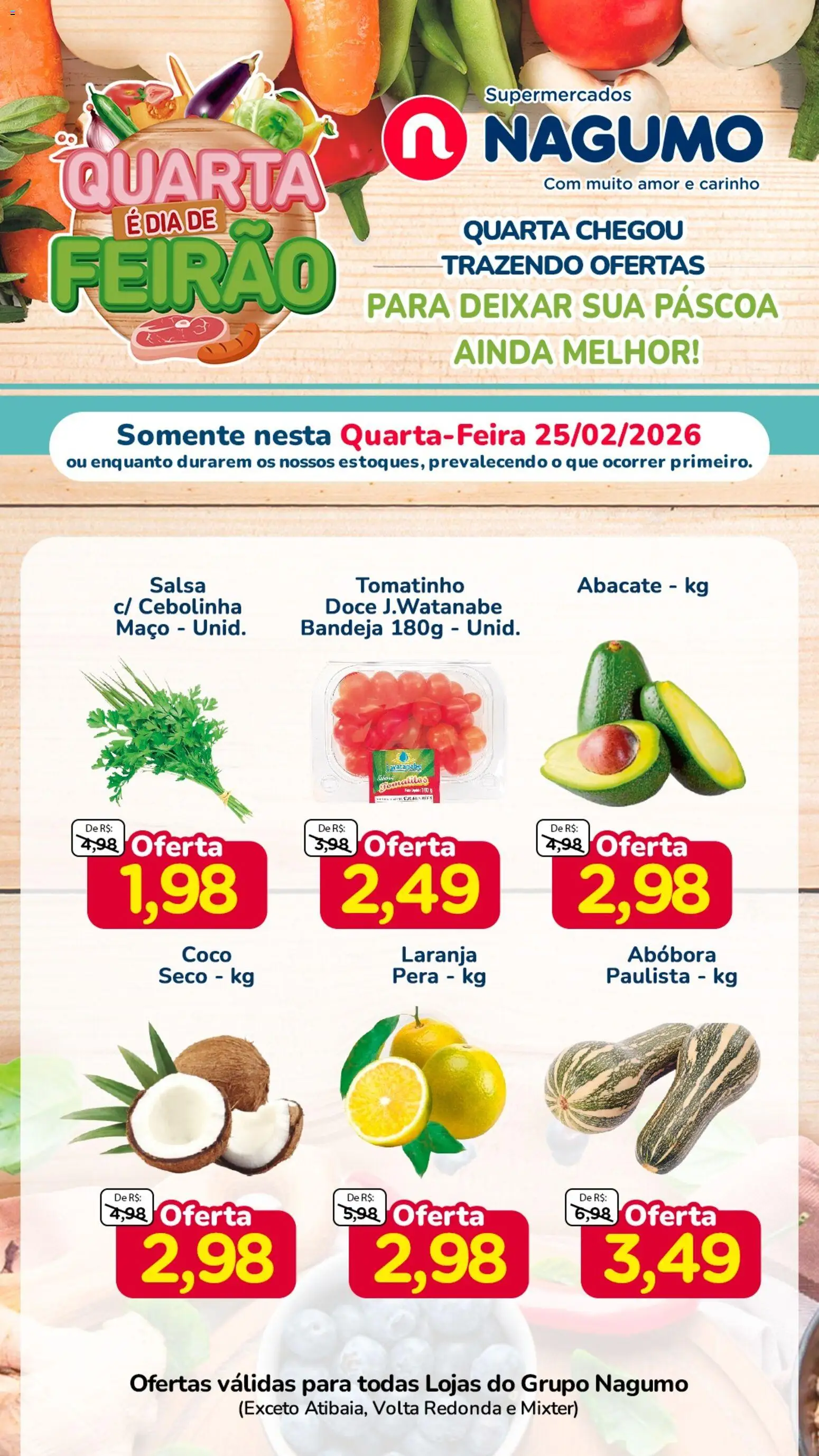 Nagumo Folheto - válido de 25.02.2026 | Página: 2 | Produtos: Coco, Pera, Abóbora, Bandeja