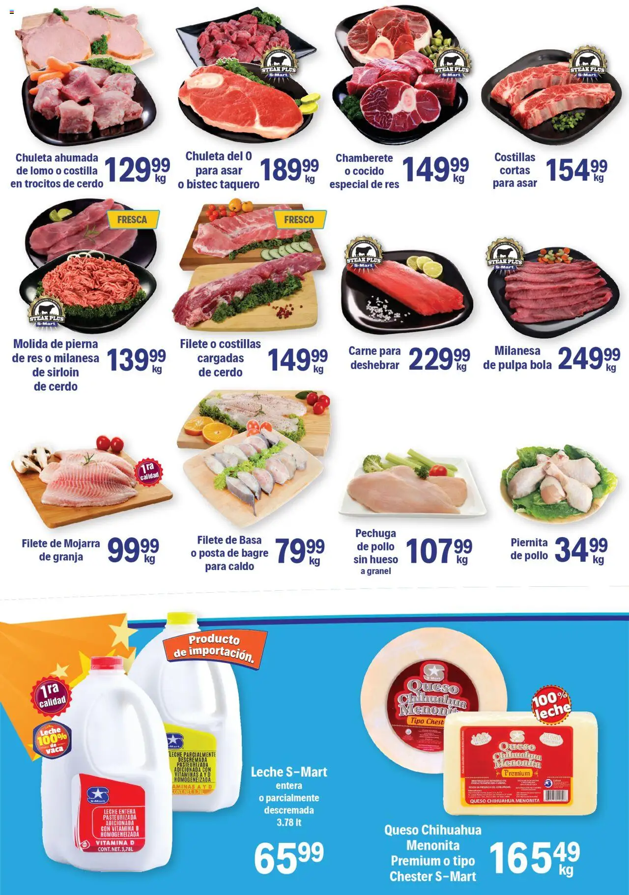 Nuevas ofertas de S-Mart válidas en toda la República Mexicana desde el 30.09.2025. ¡Encuentra las mejores ofertas en S-Mart - Folleto - Chihuahua! | Página: 4 | Productos: Leche, Queso, Cerdo, Res