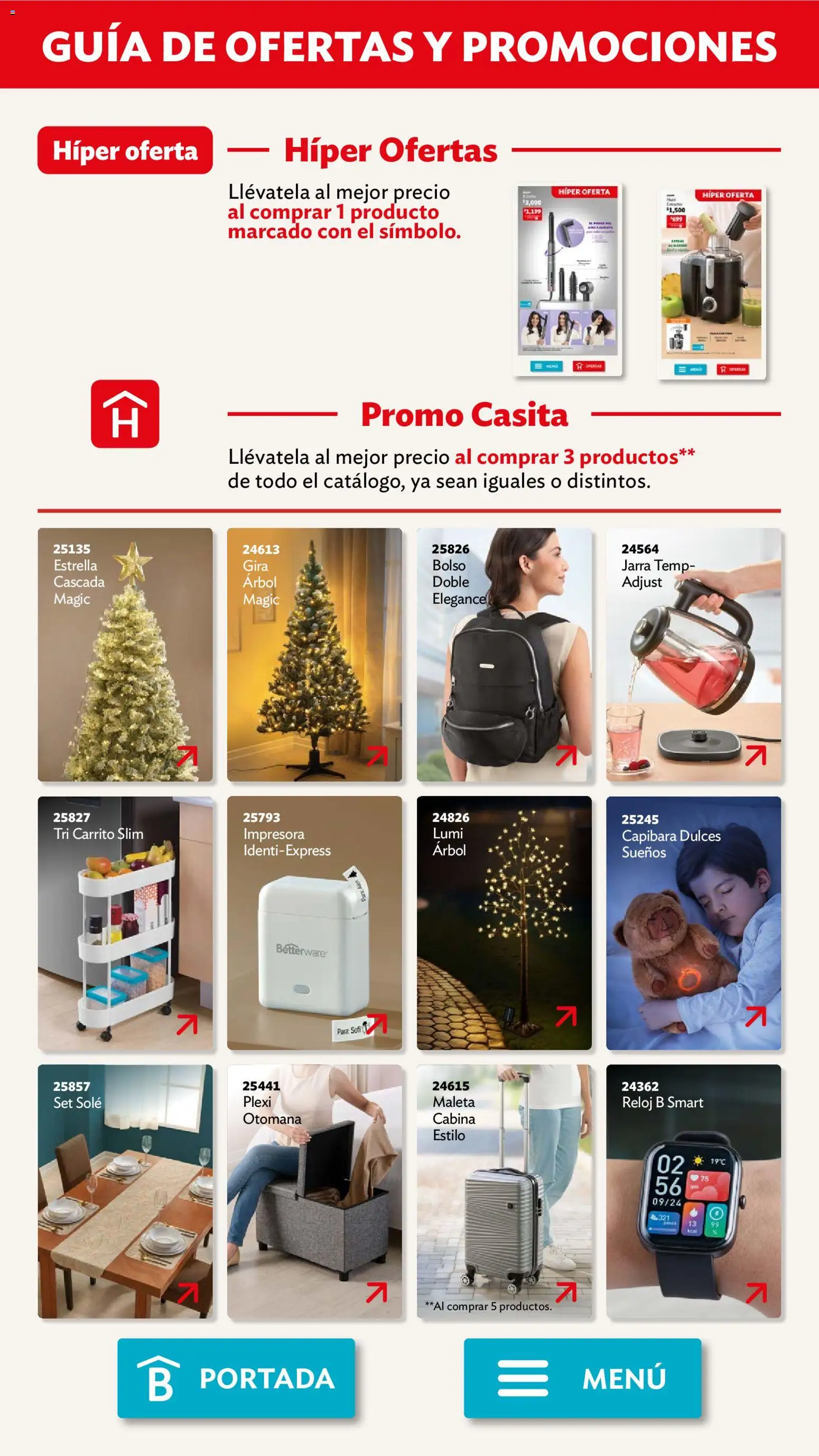 Nuevas ofertas de Betterware válidas en toda la República Mexicana desde el 01.12.2025. ¡Encuentra las mejores ofertas en Betterware campaña 12 2025! | Página: 120 | Productos: Maleta, Dulces, Reloj, Jarra