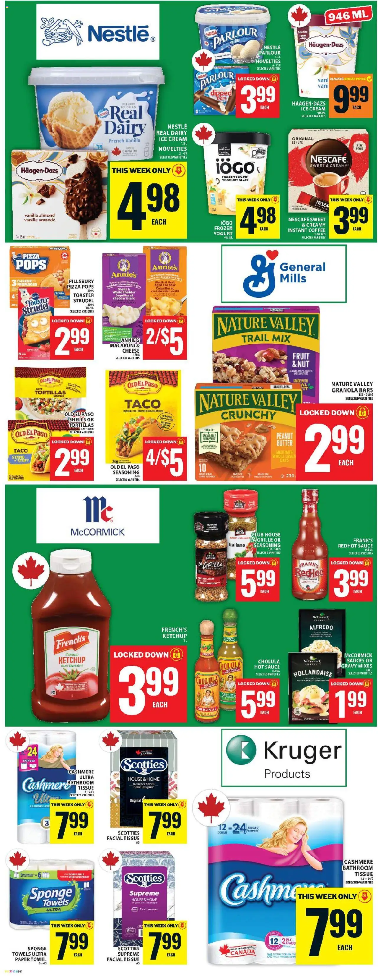 Food Basics flyer valid from 31.07.2025 | Page: 13 | Products: Ice cream, Toaster, Sponge, Butter
