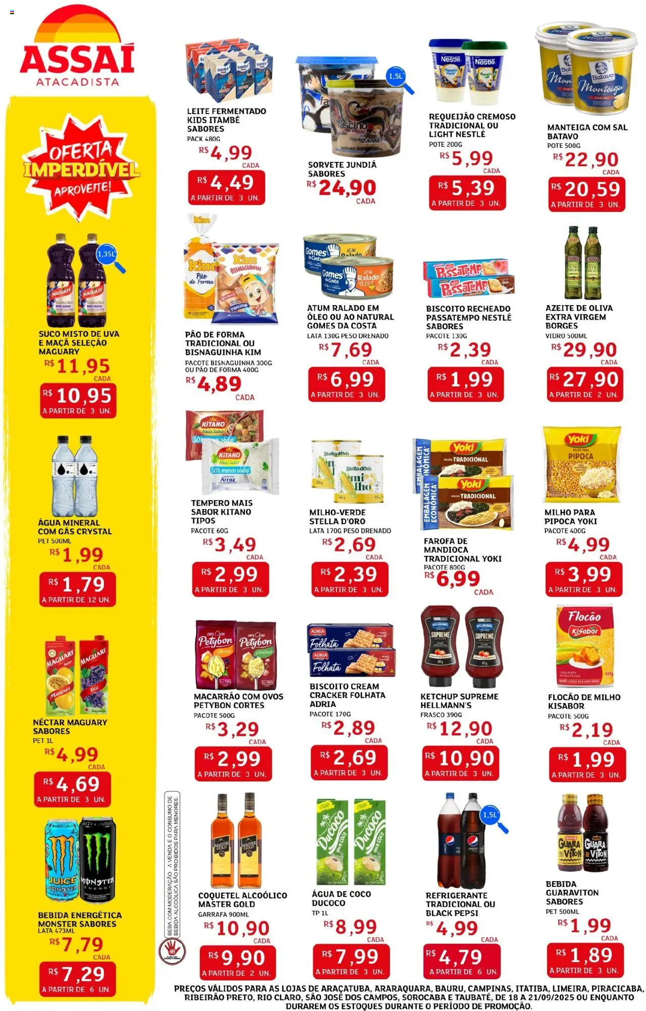 Assaí Atacadista Folheto - válido de 18.09.2025 | Página: 2 | Produtos: Ovos, Pão, Gomes da costa, Sorvete