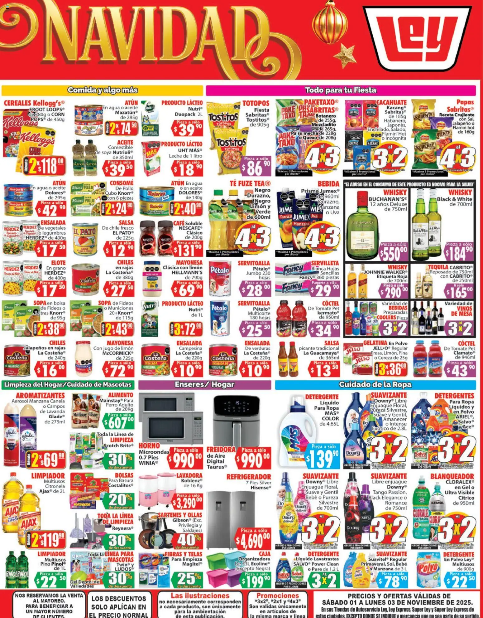 Nuevas ofertas de Casa Ley válidas en toda la República Mexicana desde el 01.11.2025. ¡Encuentra las mejores ofertas en Casa Ley folleto Autoservicio! | Página: 4 | Productos: Horno, Limpiador, Freidora, Mesa
