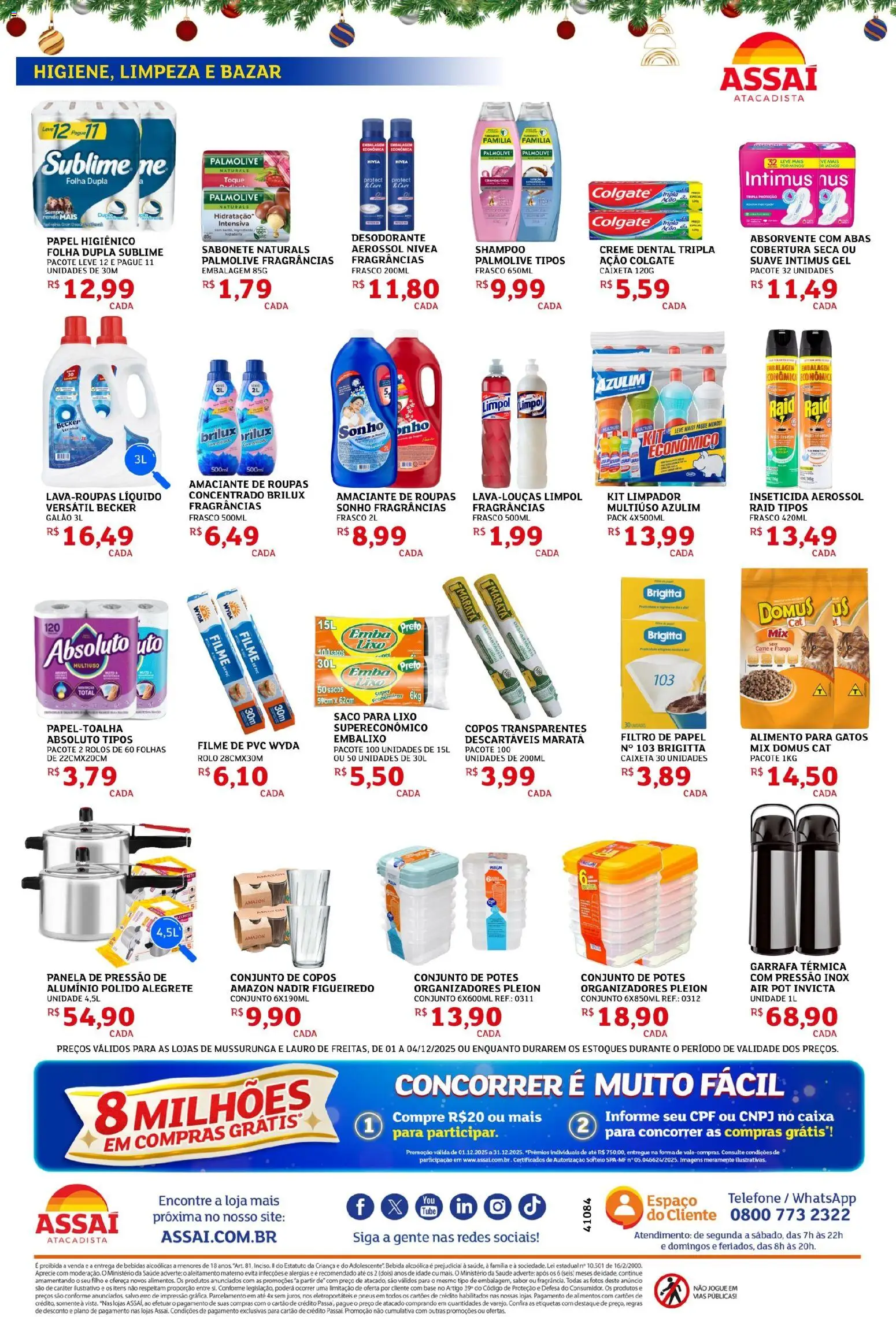 Assaí Atacadista Folheto - válido de 01.12.2025 | Página: 4 | Produtos: filme de PVC, Rolo, Potes, Frango