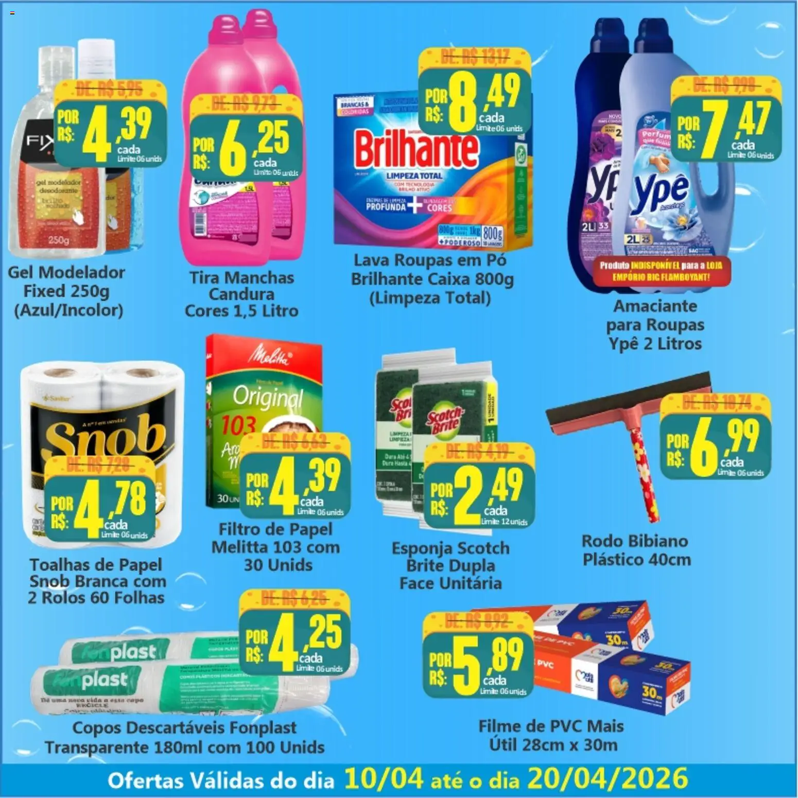 Big Supermercados Folheto - válido de 10.04.2026 | Página: 3 | Produtos: Esponja, Desodorante, Copos, Amaciante