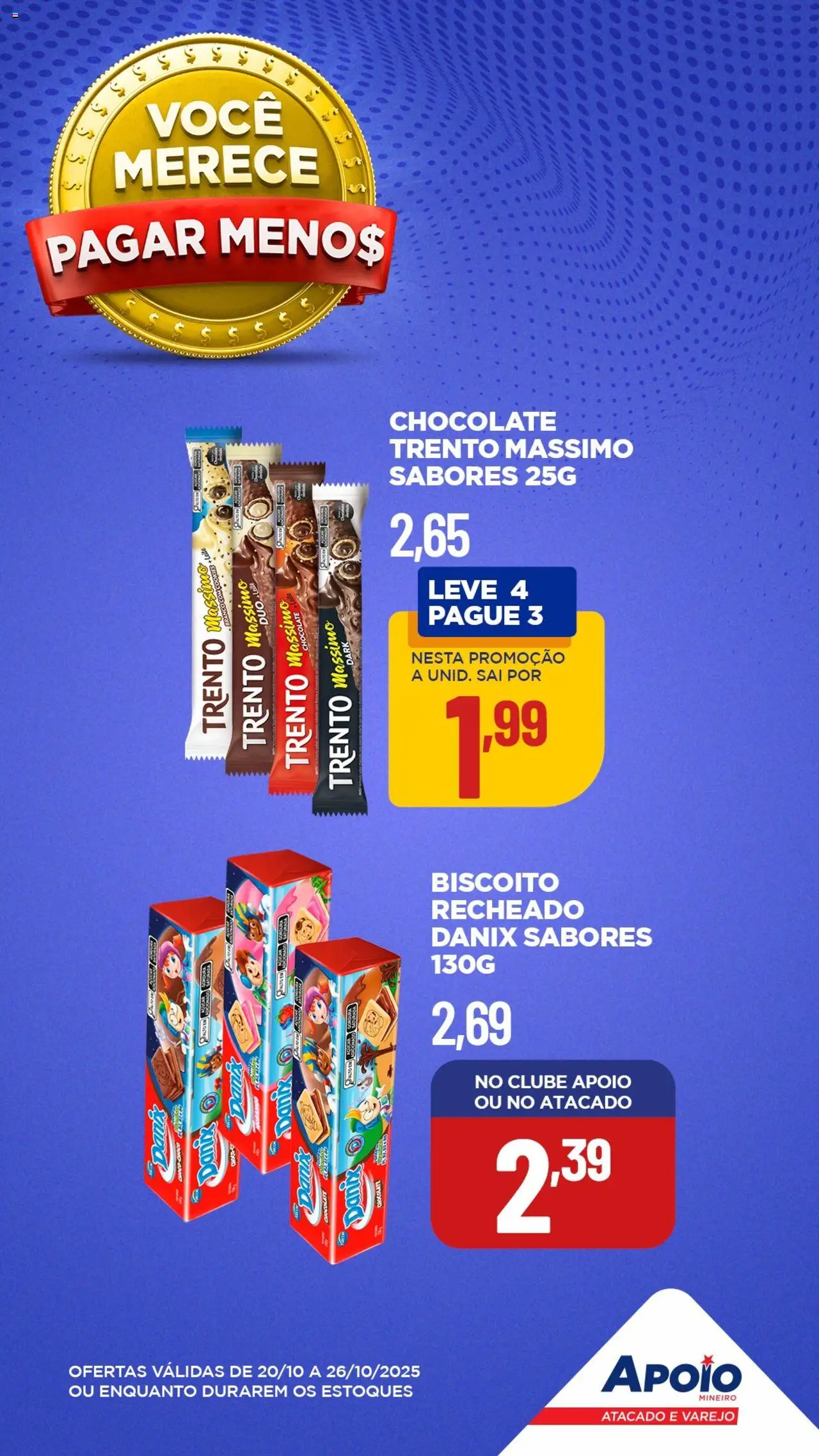 Apoio Mineiro Folheto - válido de 20.10.2025 | Página: 3 | Produtos: Biscoito, Leite, Açúcar, Biscoito recheado