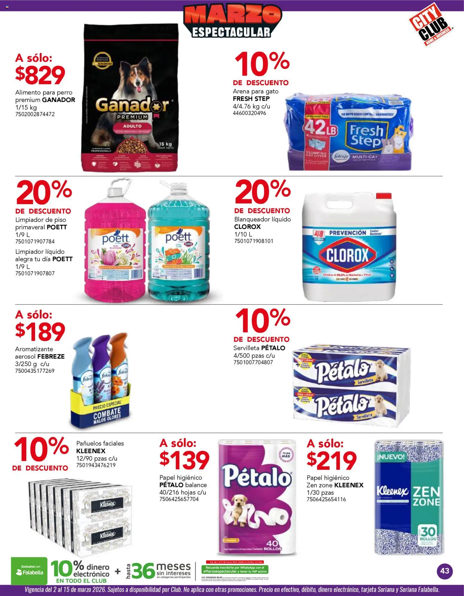 Nuevas ofertas de City Club válidas en toda la República Mexicana desde el 02.03.2026. ¡Encuentra las mejores ofertas en City Club catálogo! | Página: 43 | Productos: Limpiador, Papel higiénico